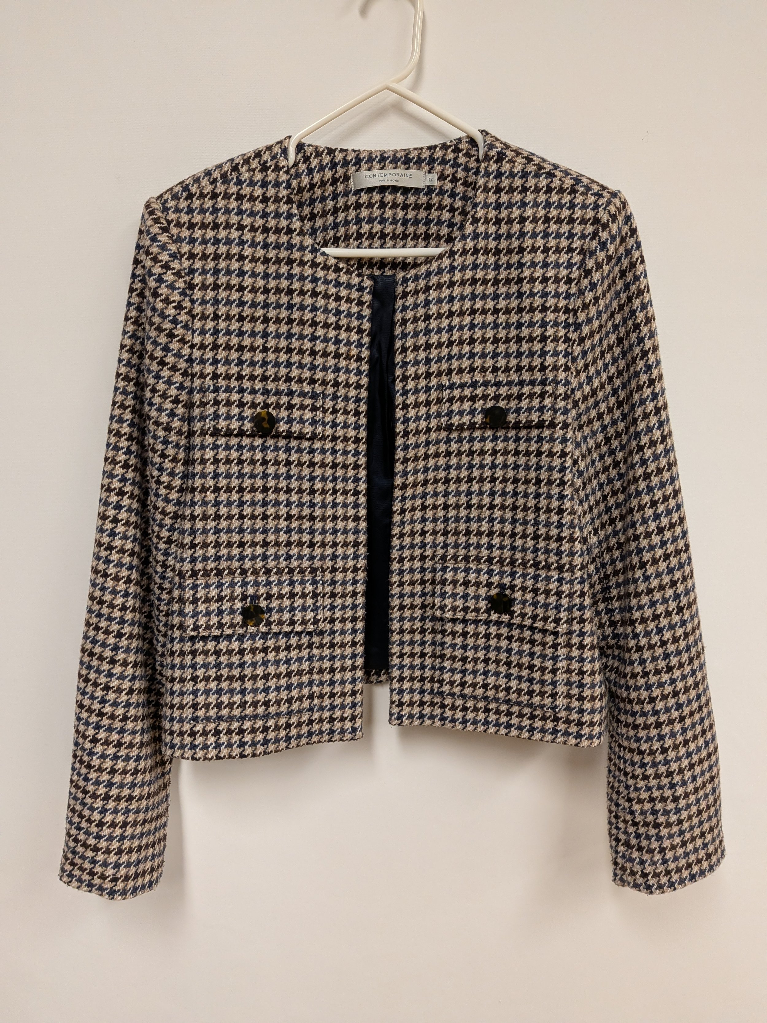 Veston, sans attache, Contemporaine, 12, 30% laine