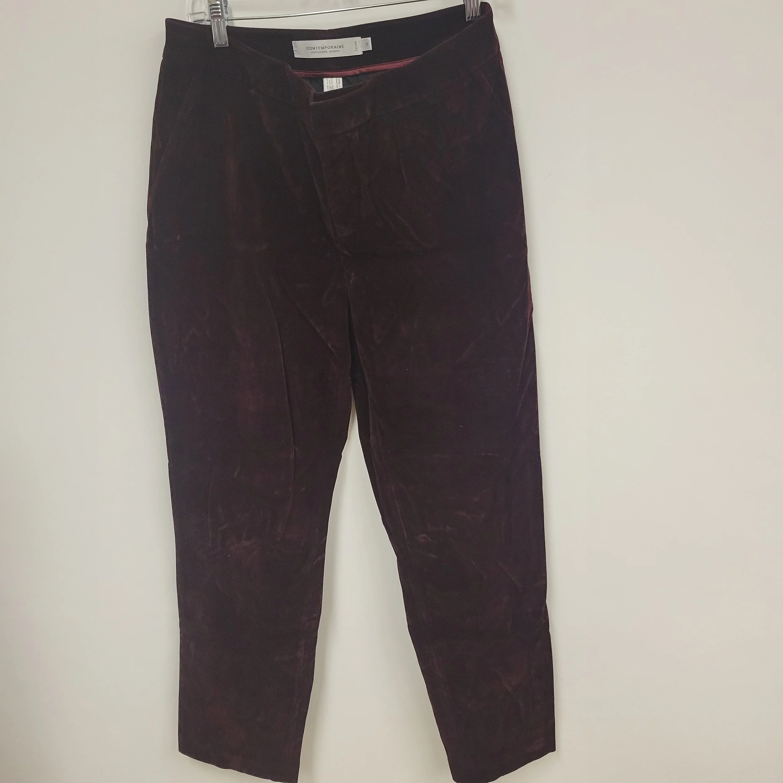 Pantalon rouge bourgogne, Simons, taille L