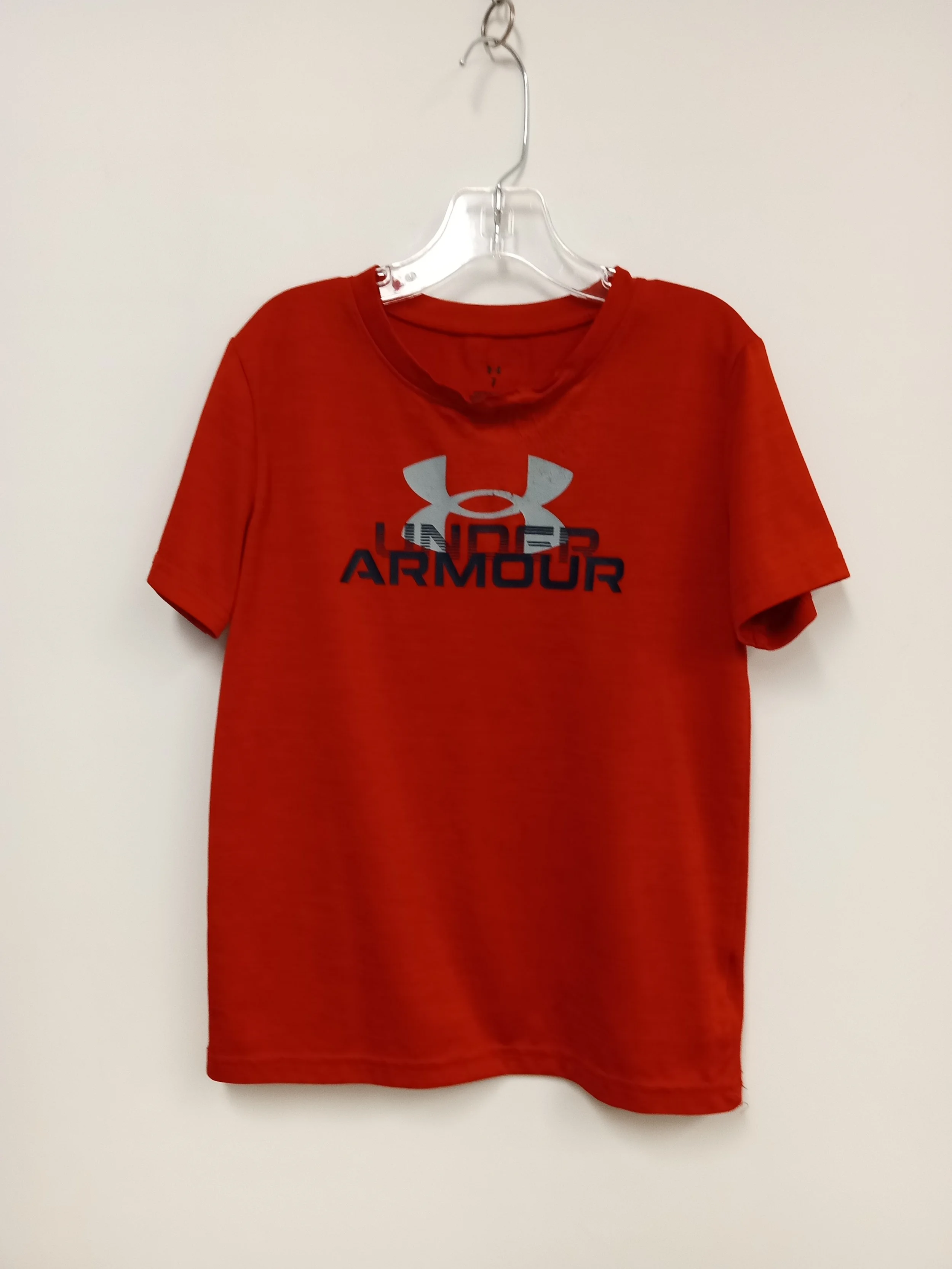 T-Shirt (100% polyester), Rouge avec logo noir et gris, UNDER ARMOUR, Taille 7