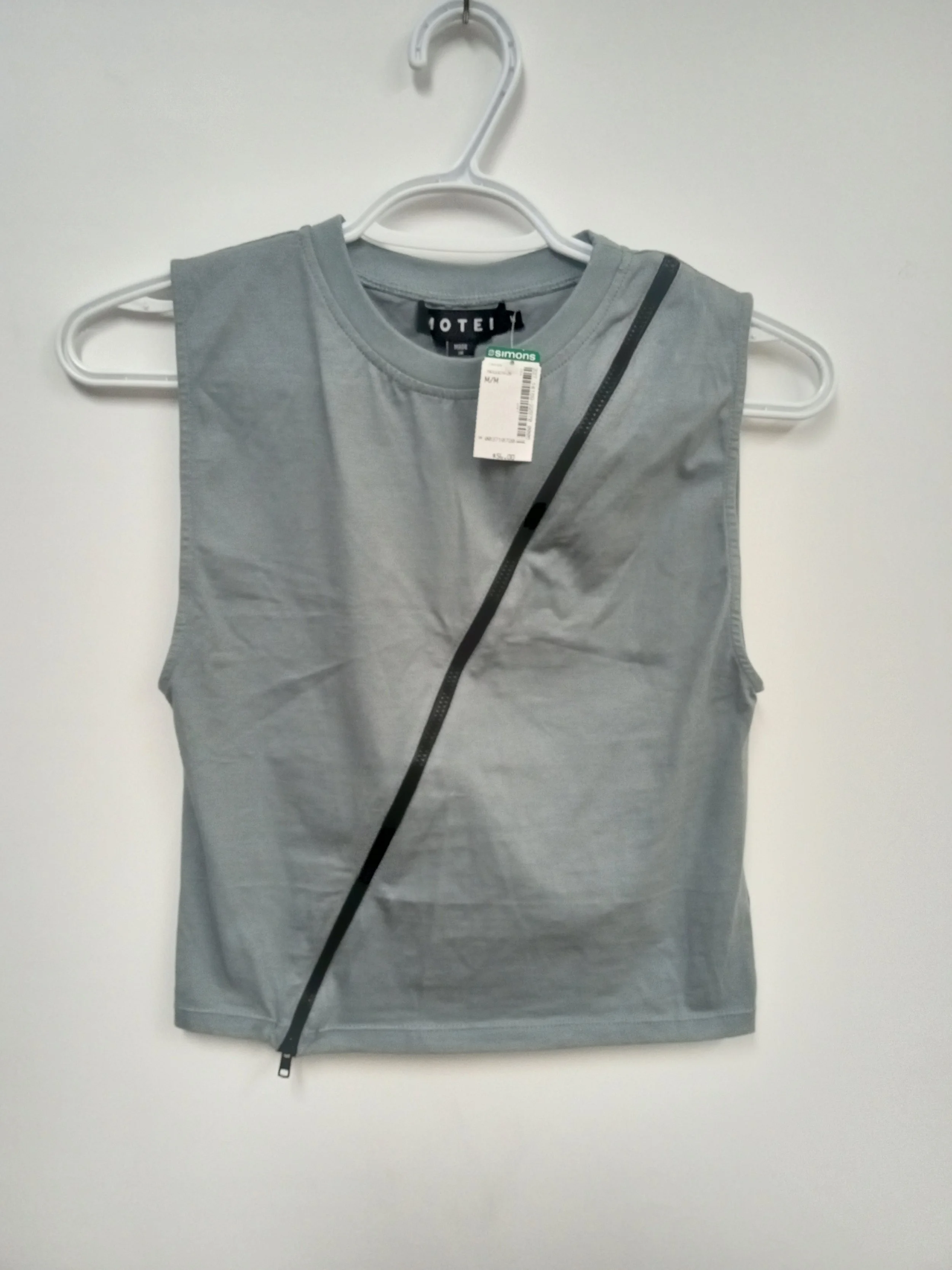 Neuf- Haut gris sans manche, 95% coton, Motel, M