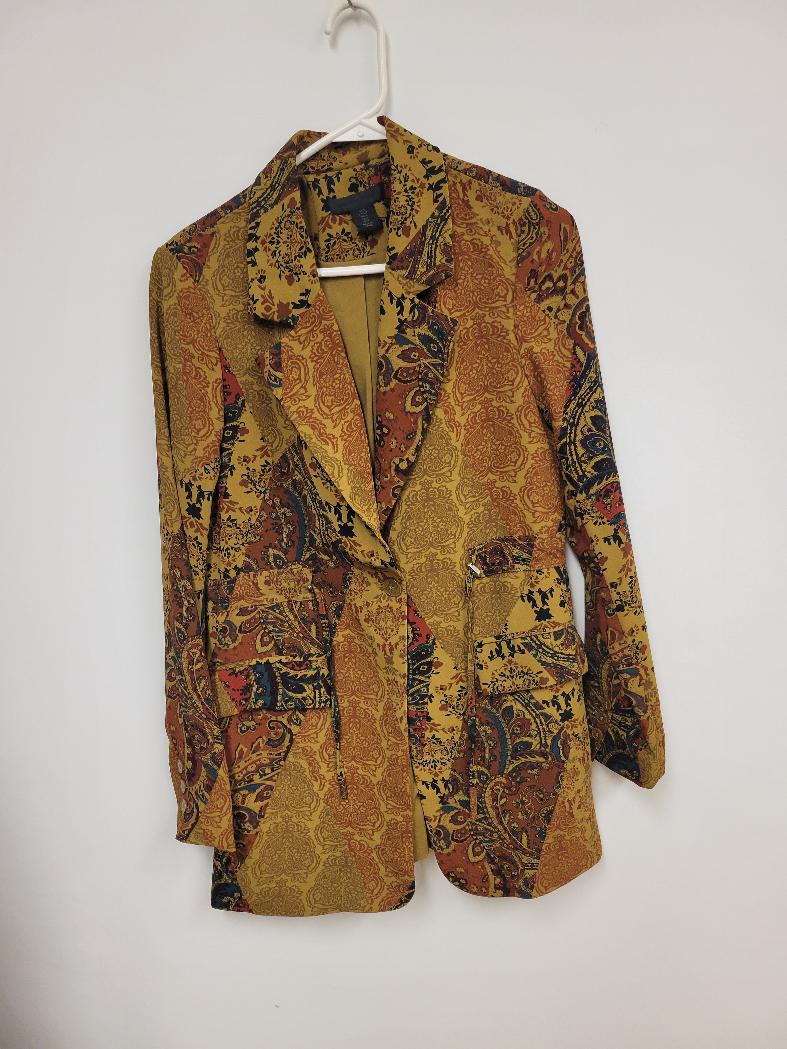 Veston long cintré avec motif, tons d'automne, Maison cinqcent, S