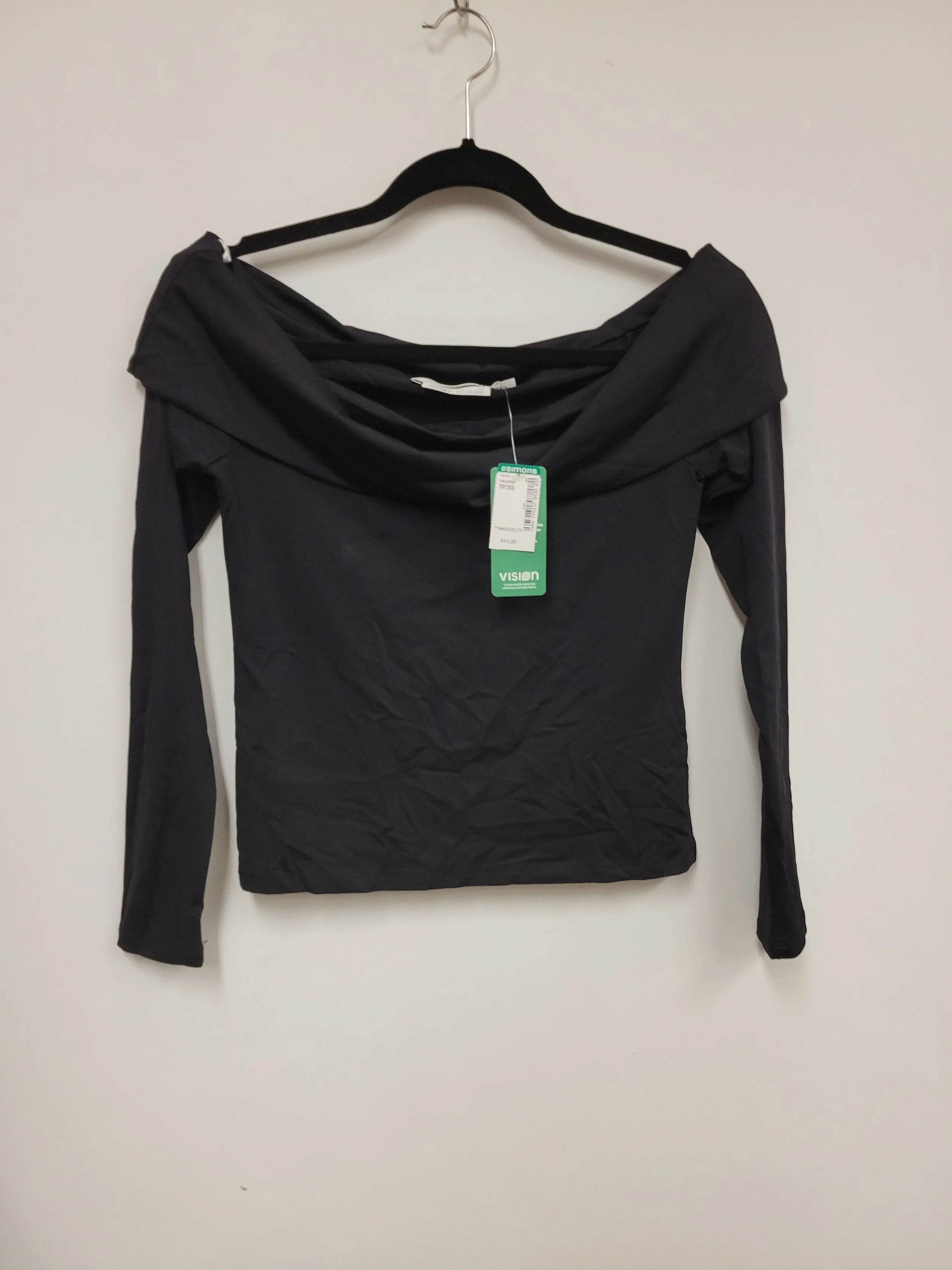 NEUF - Chandail noir tissu sport, épaules dénudées, Contemporaine, XS (valeur de 49$)