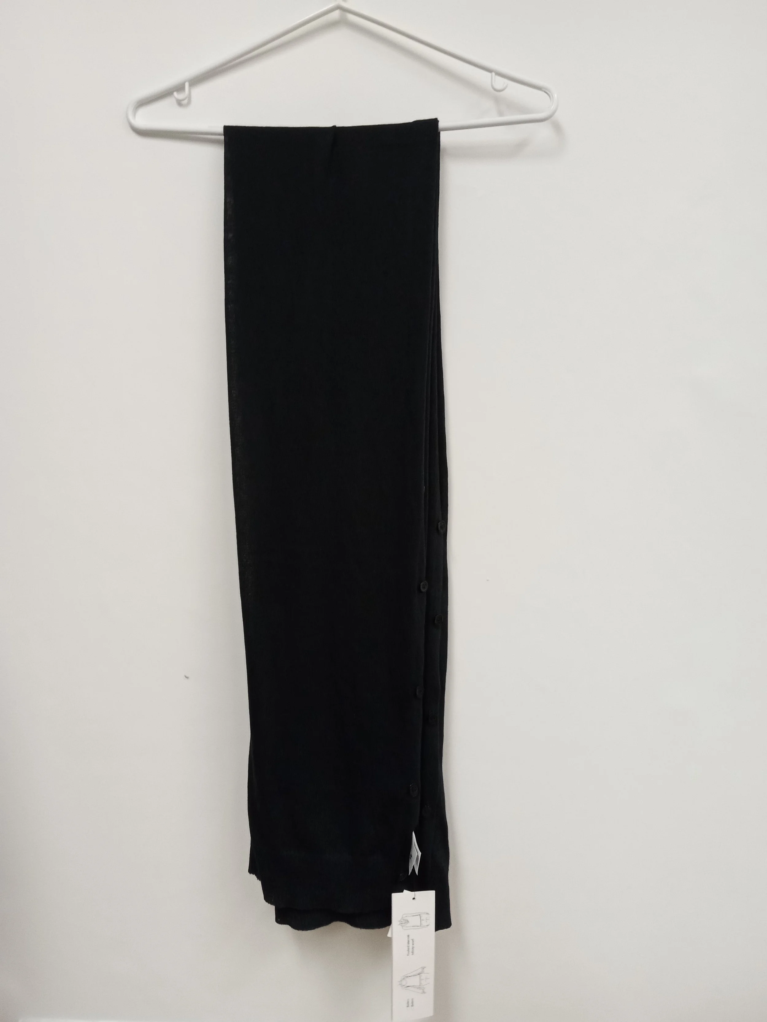 Foulard noir, polyester et coton, avec boutons, Jacob, neuf