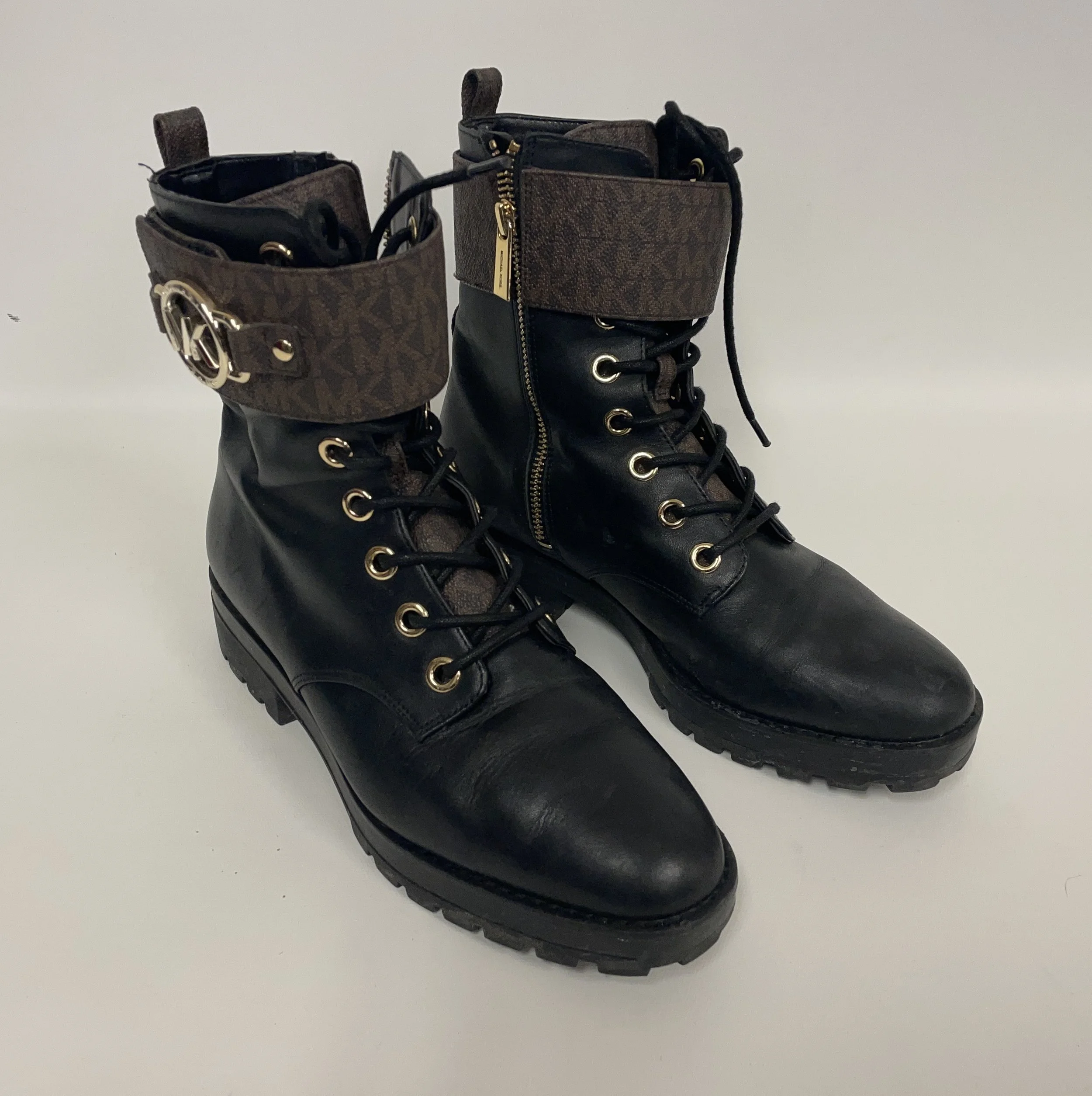 Bottes automne/hiver, en cuir noir, MICHAEL KORS, pointure 8.