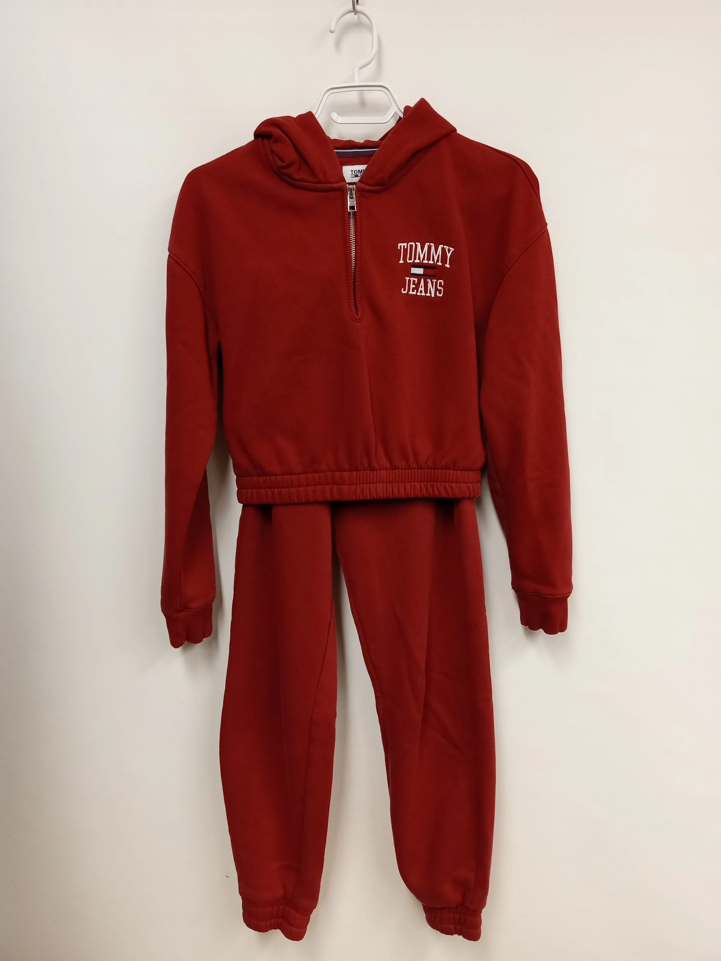 Ensemble coton ouaté deux pièces, rouge, Tommy Hilfiger, XXS