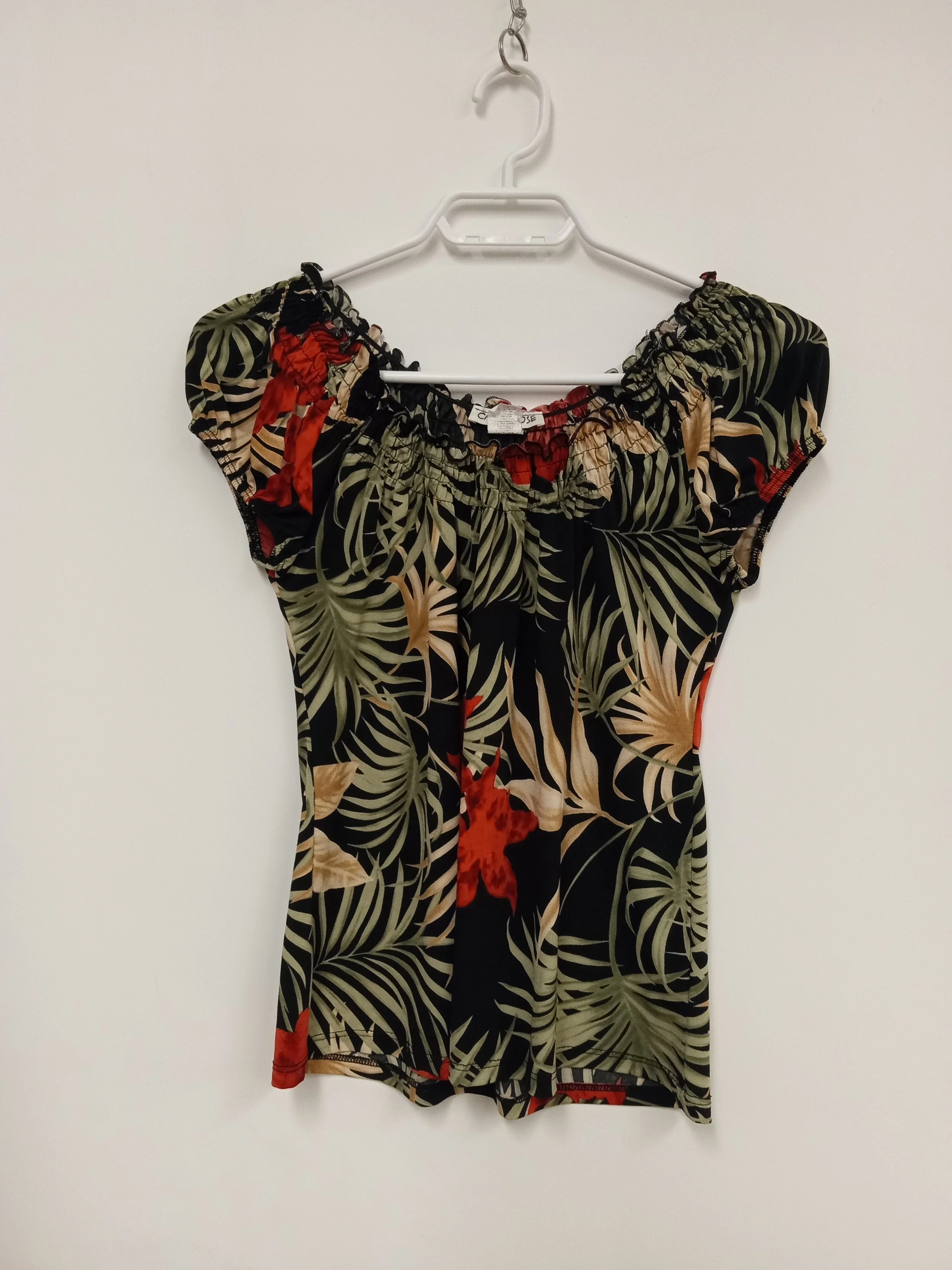 Haut manches courtes, motif fleurs, Carol Rose, S