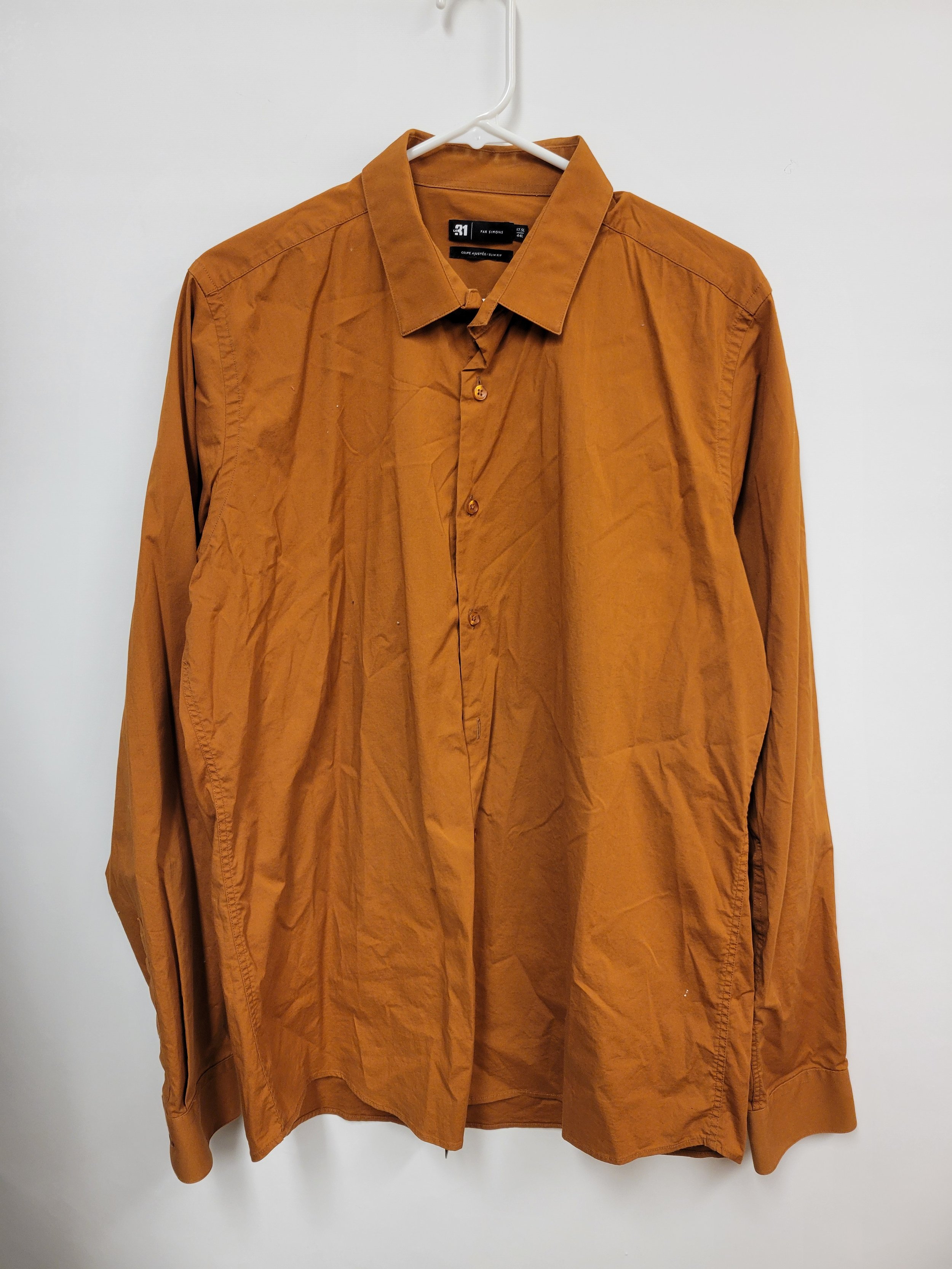 Chemise orange brûlé coupe ajustée, Le 31, 17.5L