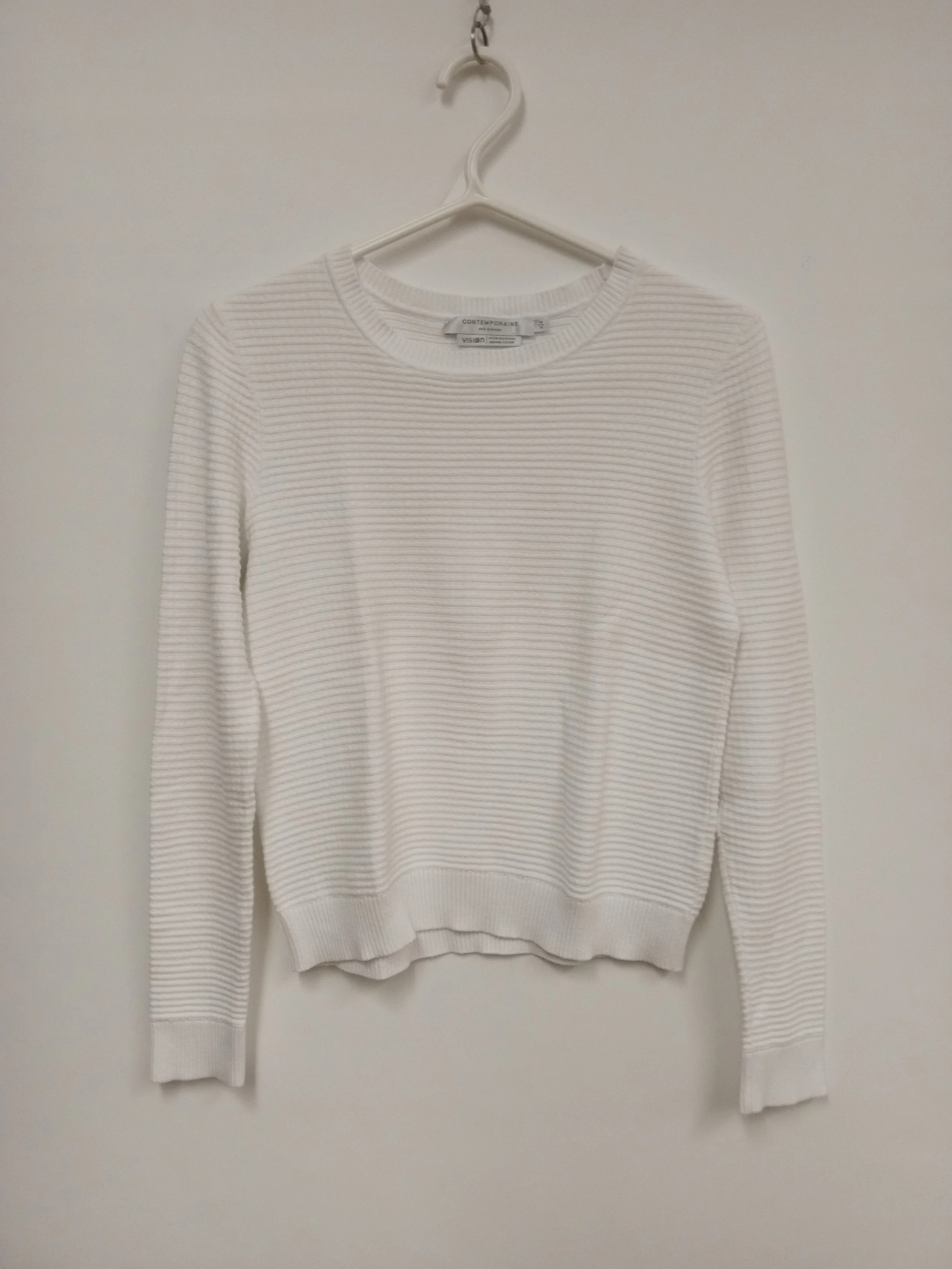 Chandail en coton biologique, BLANC, CONTEMPORAINE par Simons, M