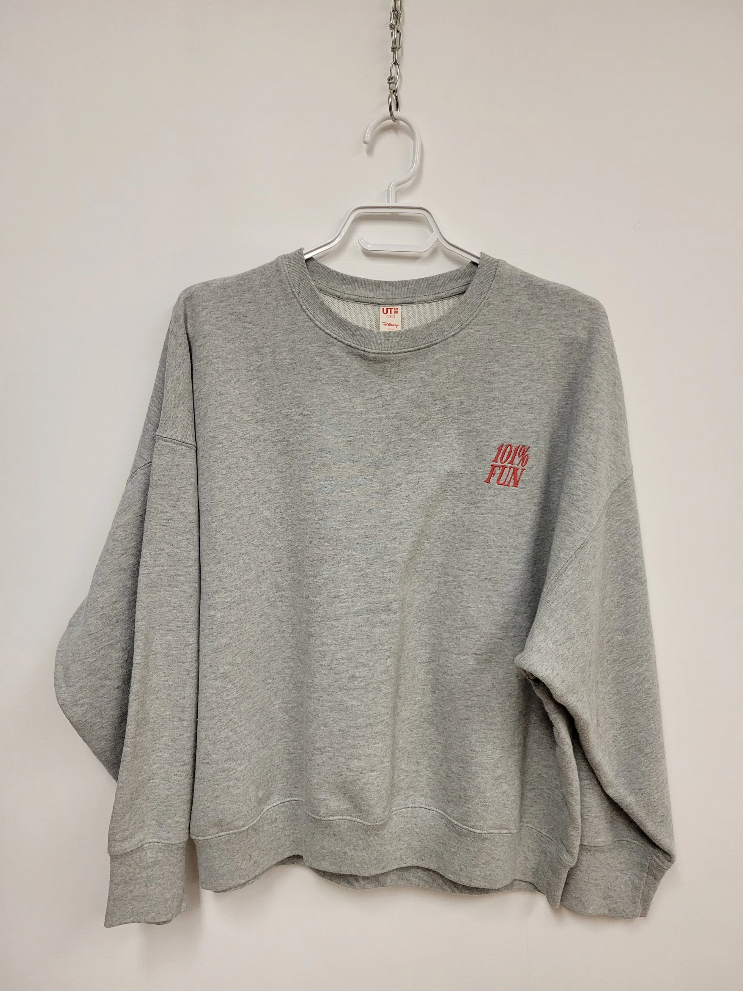 Chandail coton ouaté, Gris clair avec motif au dos (101 Dalmatiens Disney), UNIQLO, M