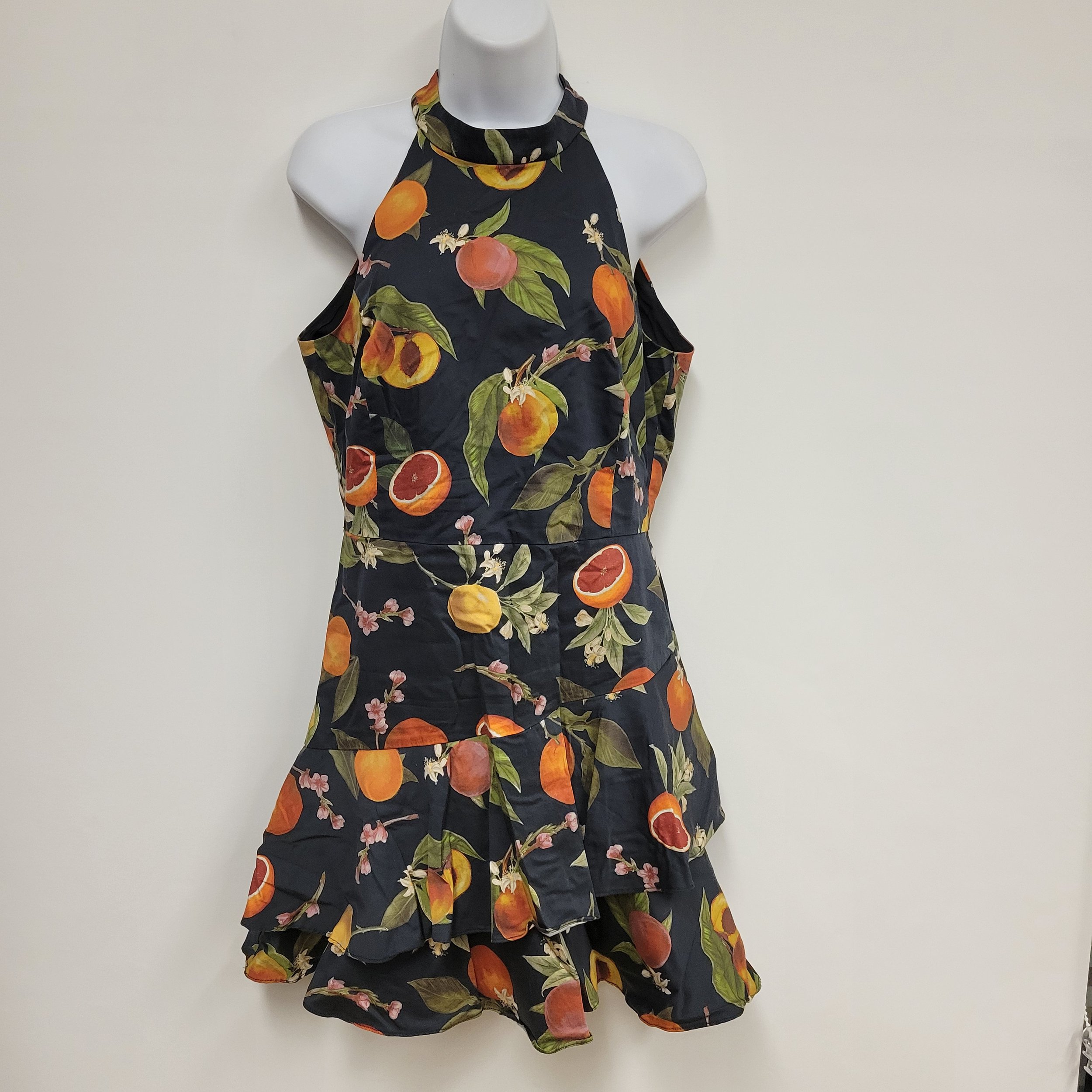 Robe légère noire motif agrumes, 97% coton, Forest Lily, taille 8