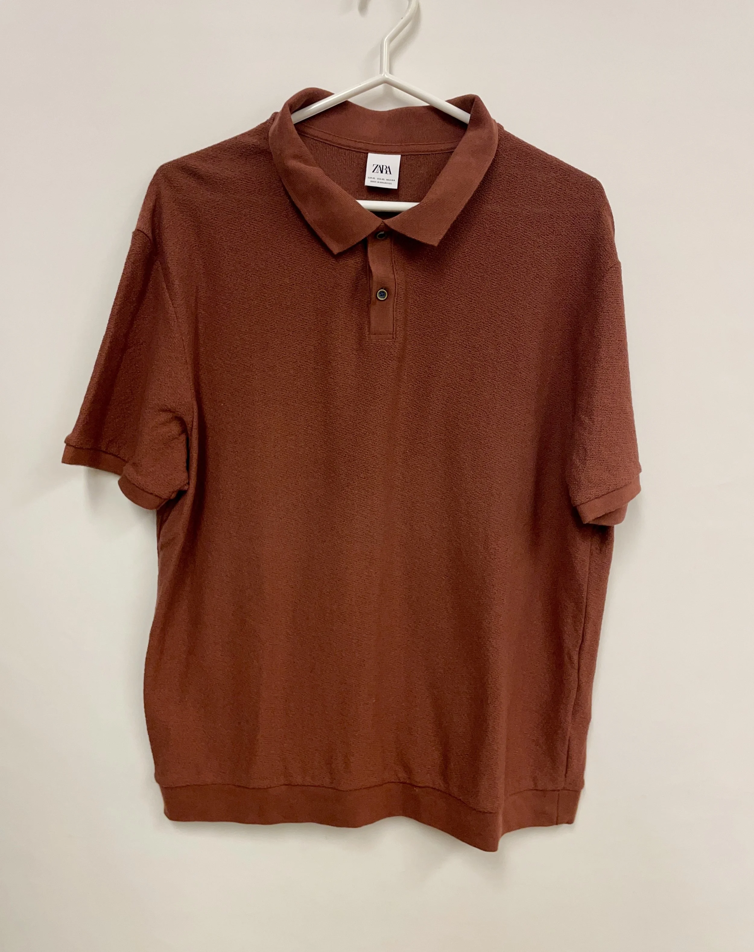 Polo couleur rouille, ZARA, cotton, XL.