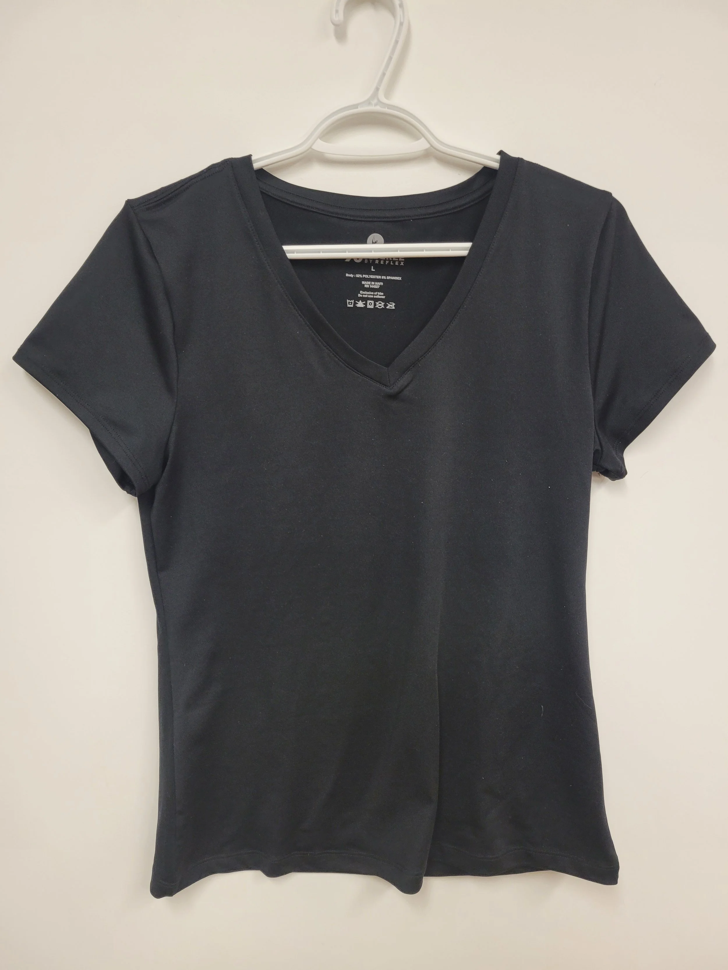 t-shirt sport noir, reflex, L