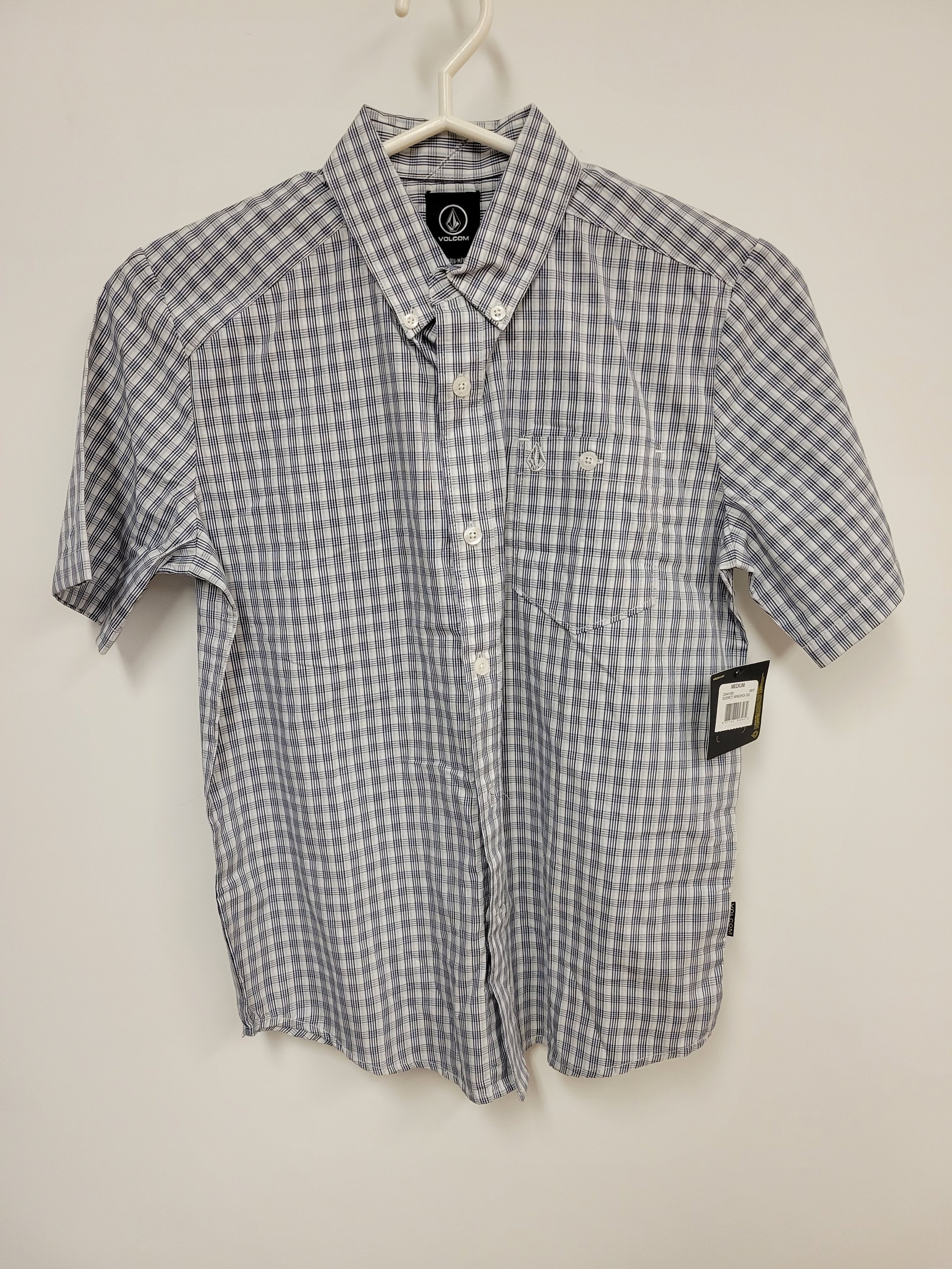 NEUF - Chemise à manches courtes, carreauté, Volcom, 10 ans (medium)