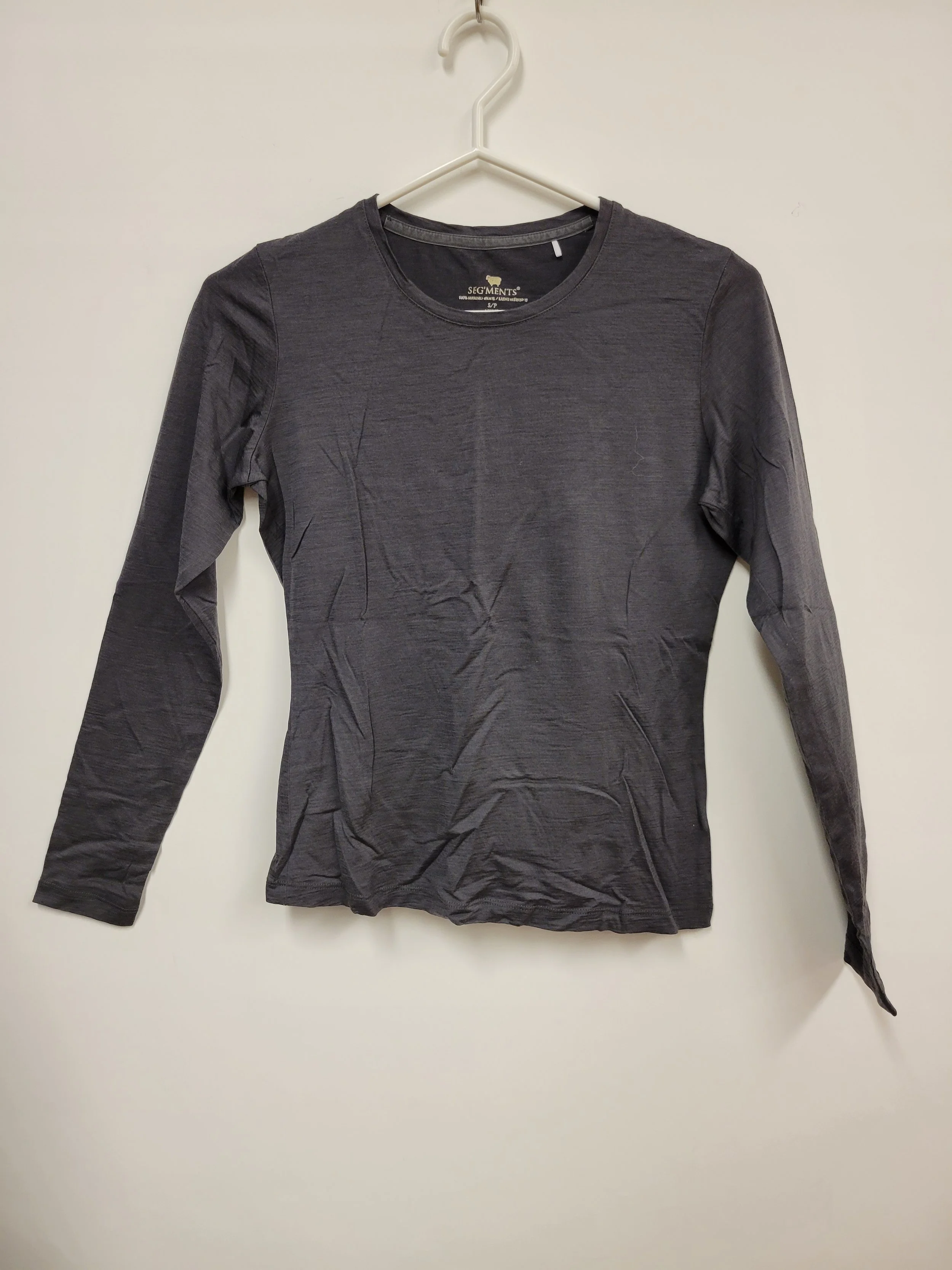 Chandail gris fin en mérinos, Seg'ments, S