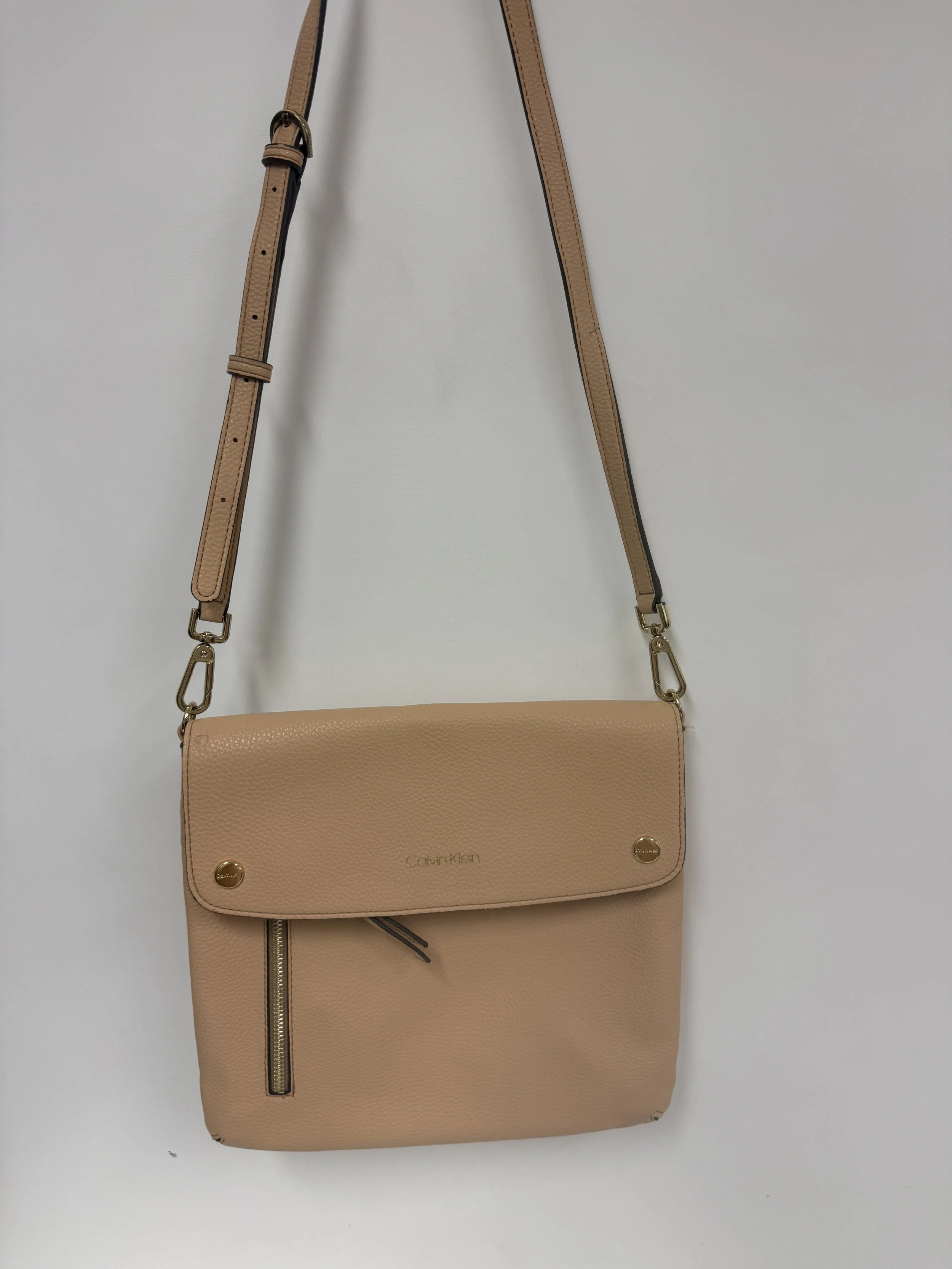 Sac à main beige orangé, 28 x 26 cm, Calvin Klein