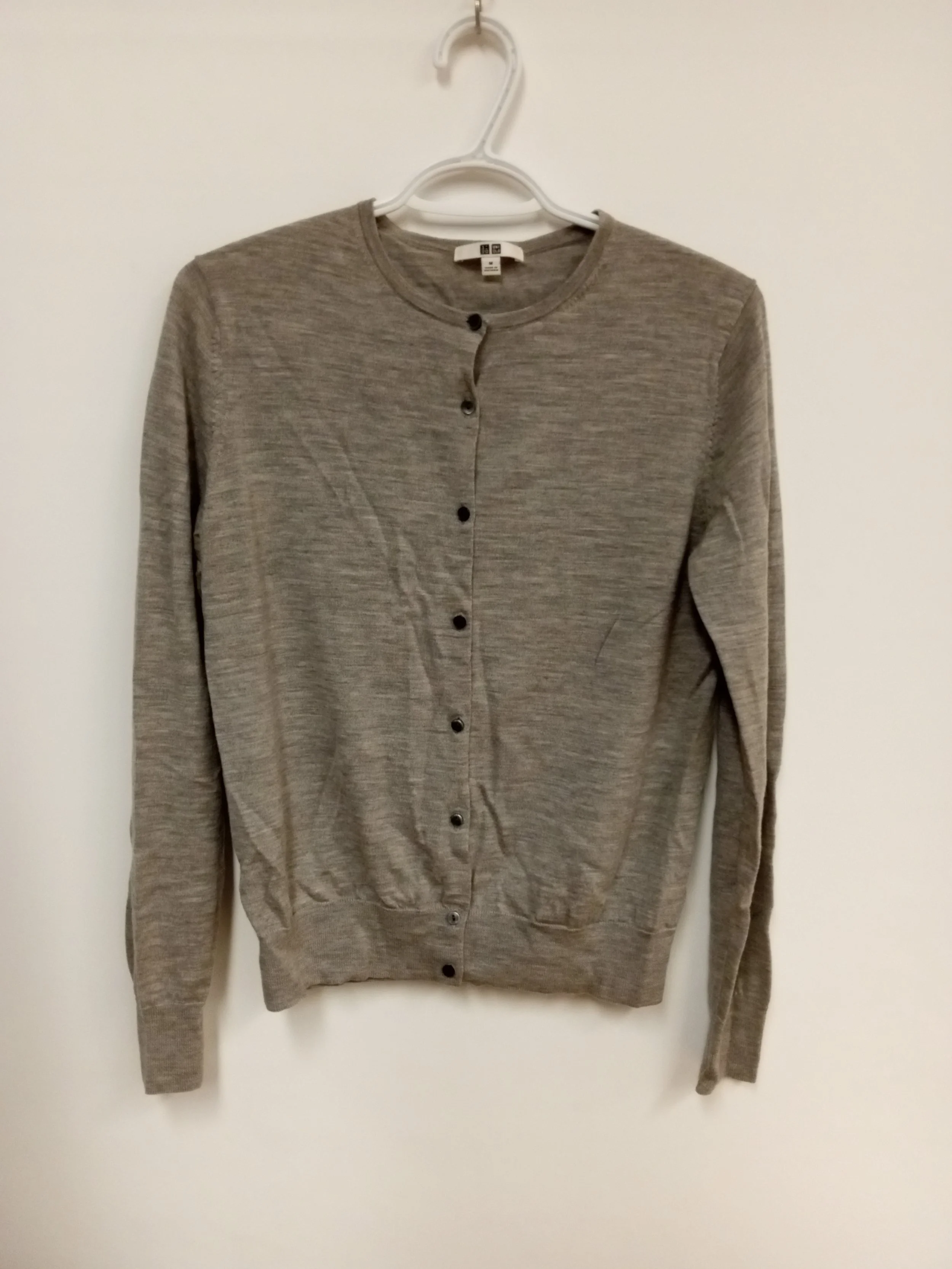 Veste (100% laine fine), Grise, UNIQLO, M