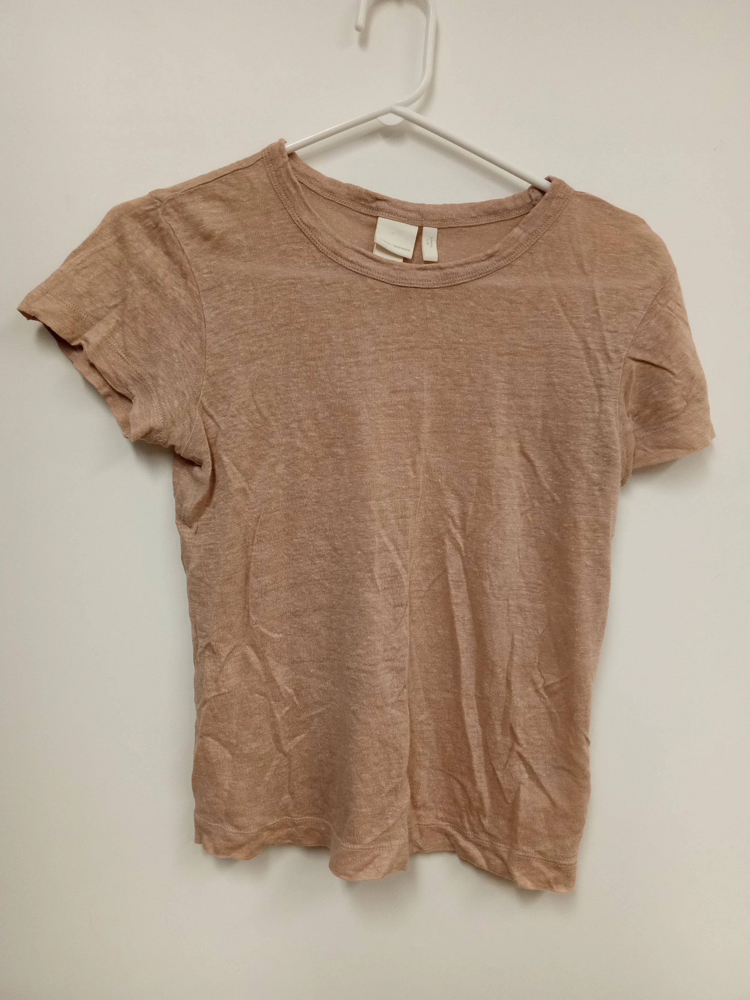 Haut rose clair en 100% lin, H&M, XS