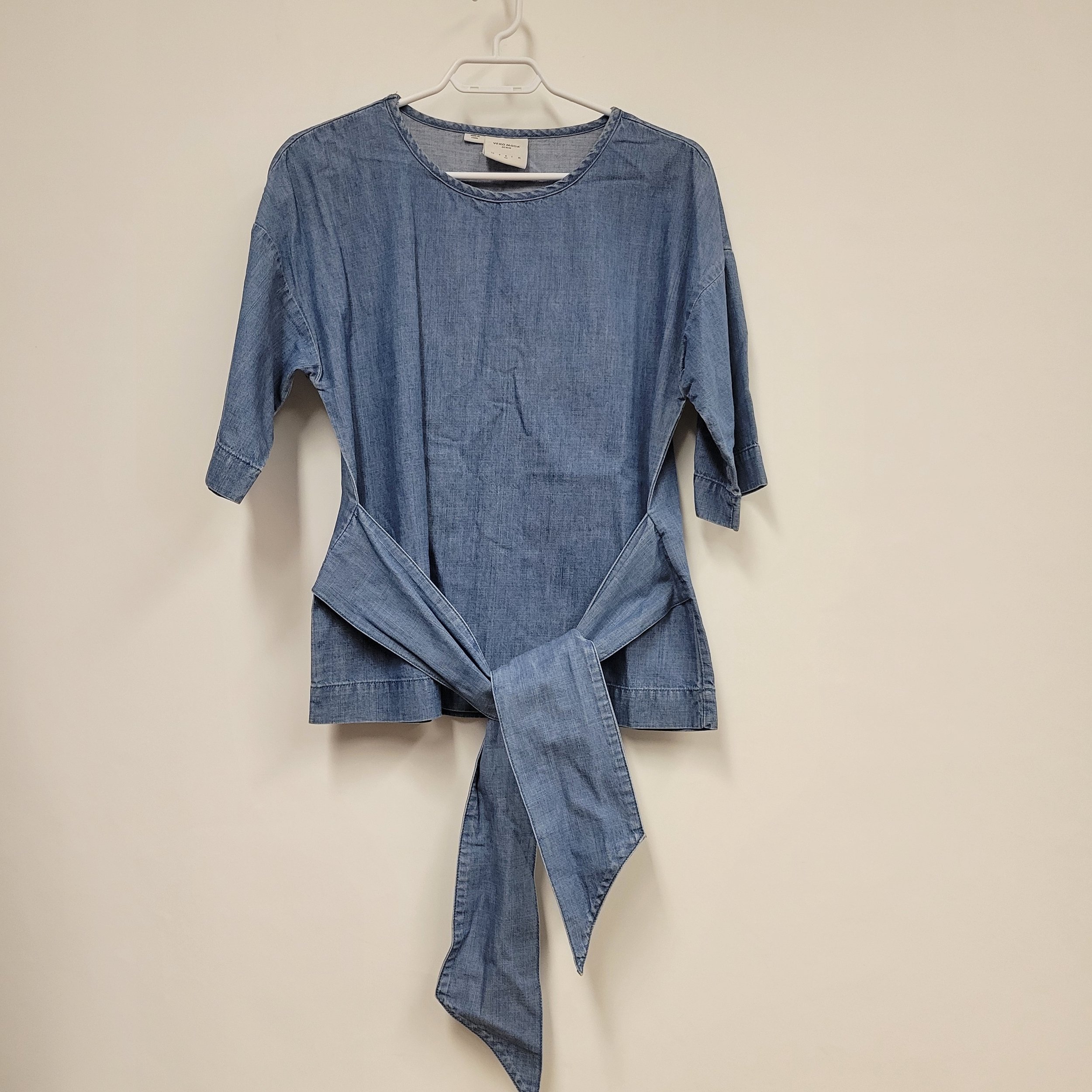Haut en jean léger, noué à la taille, 100% coton, Vero Moda, M