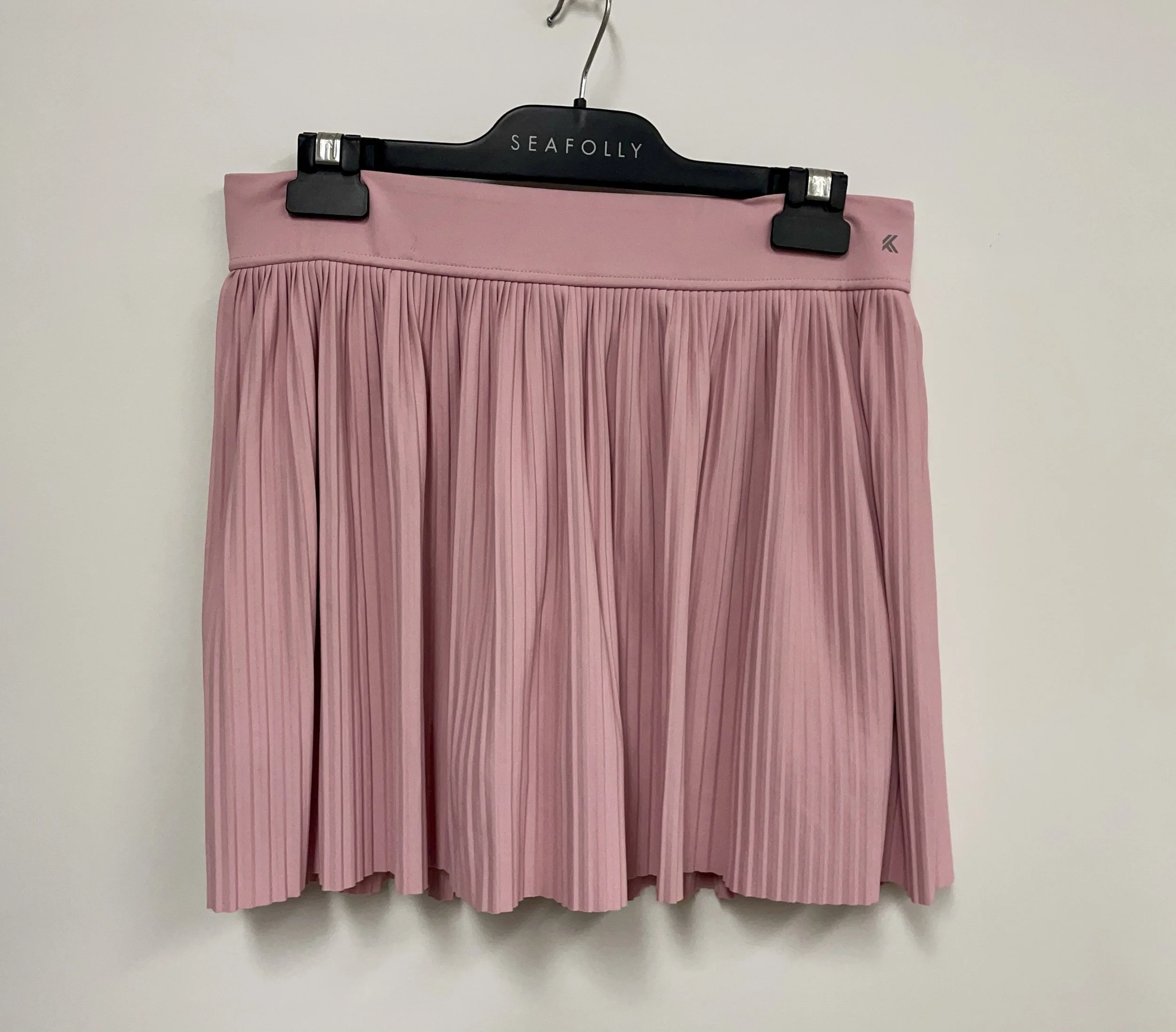 Jupe de sport courte plissée rose pâle, short intégré, KYODAN, M.