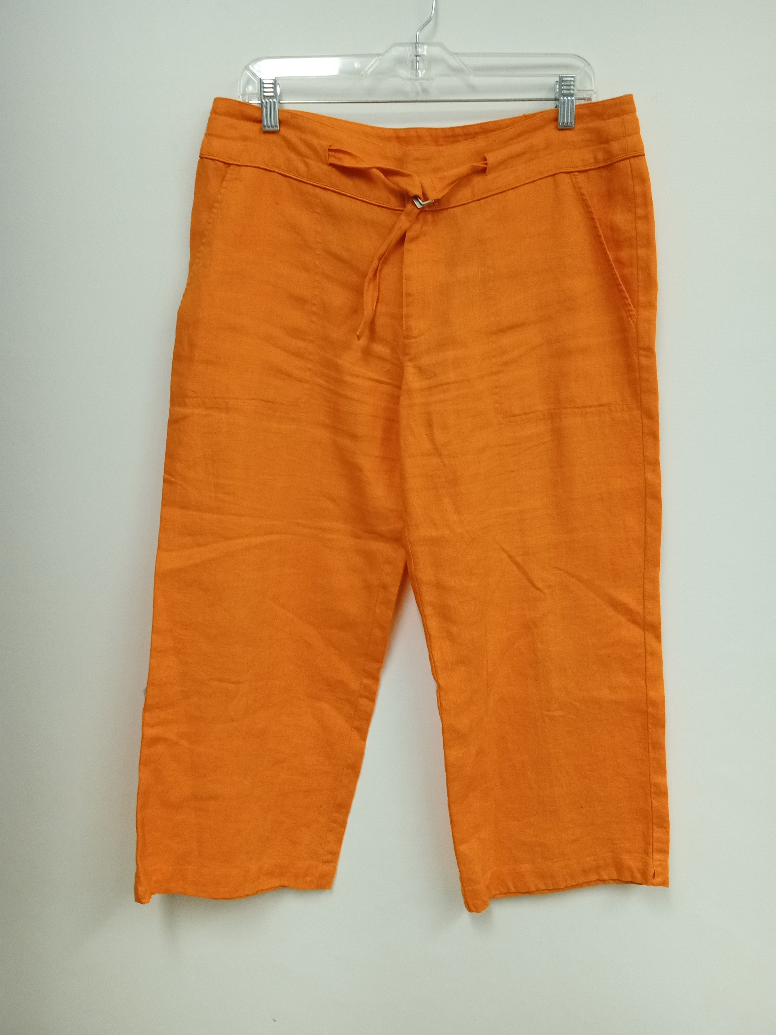 Pantalon orange vibrant, 100 % lin, In Wear, Taille 12