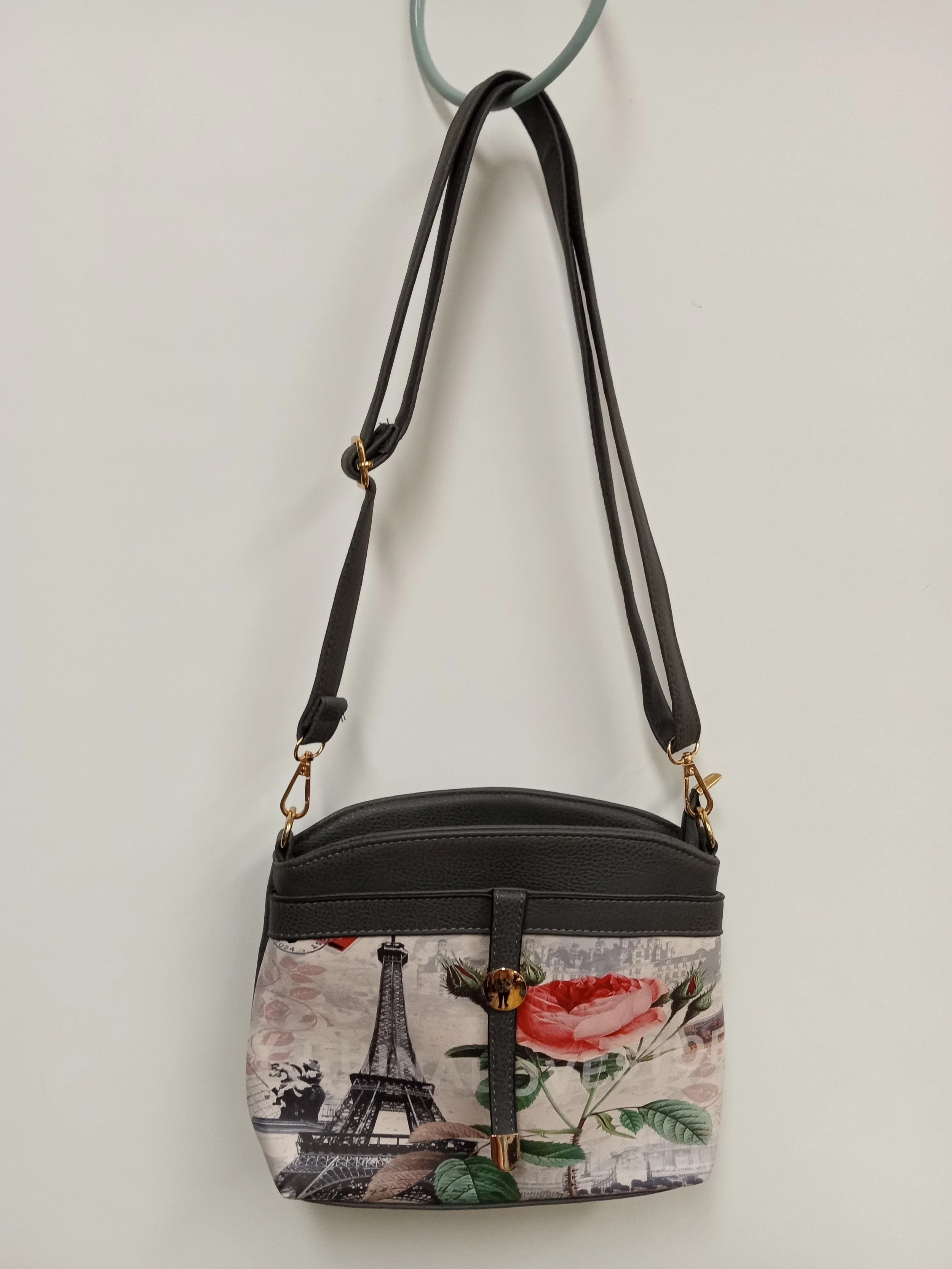 Sac à main gris fleuri Paris, Pourquoi pas
