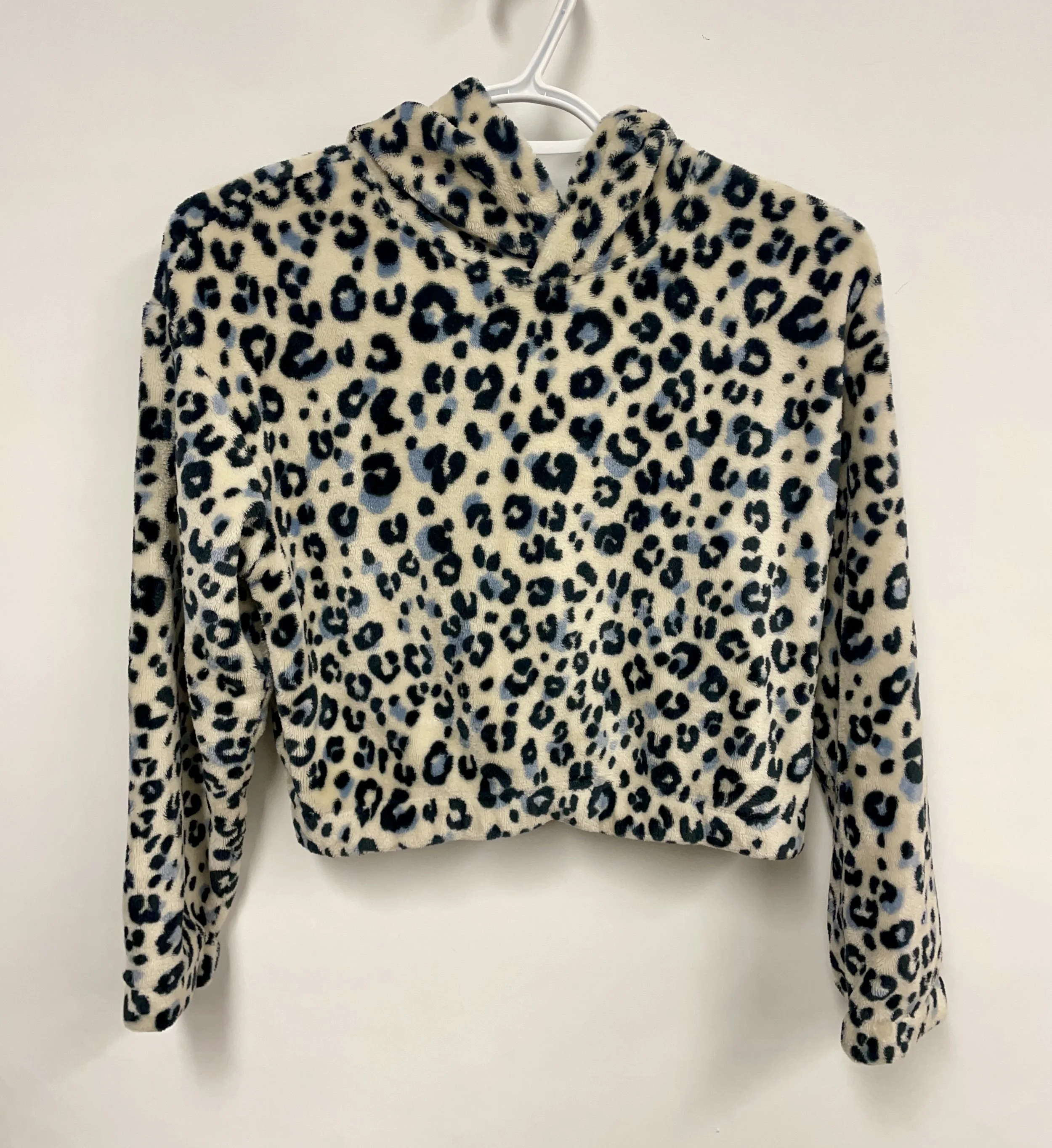 Polar court avec capuchon, beige/noir/bleu, H & M, 12-14 ans.