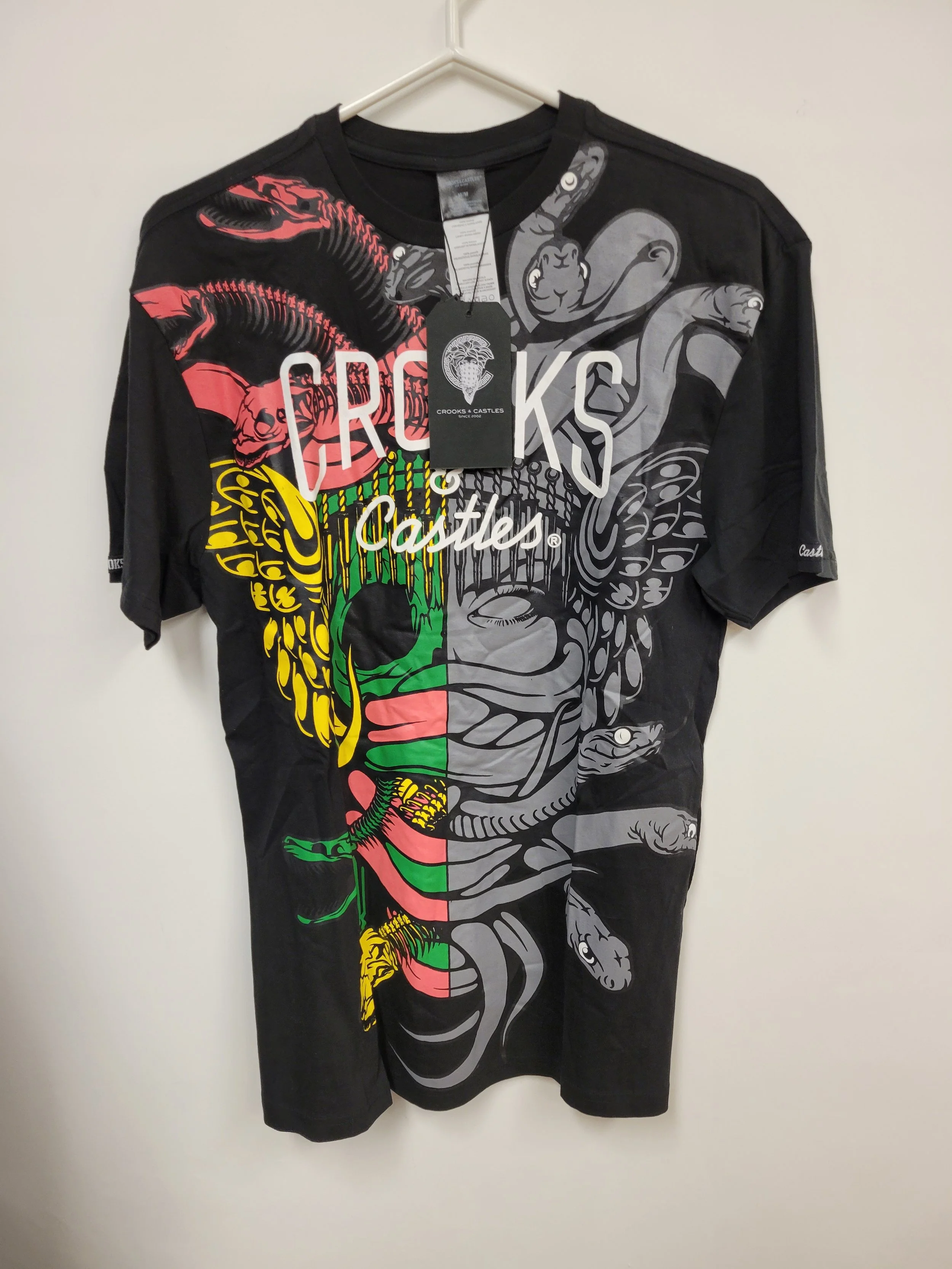 NEUF - T-shirt noir imprimé, Crooks&Castles, M