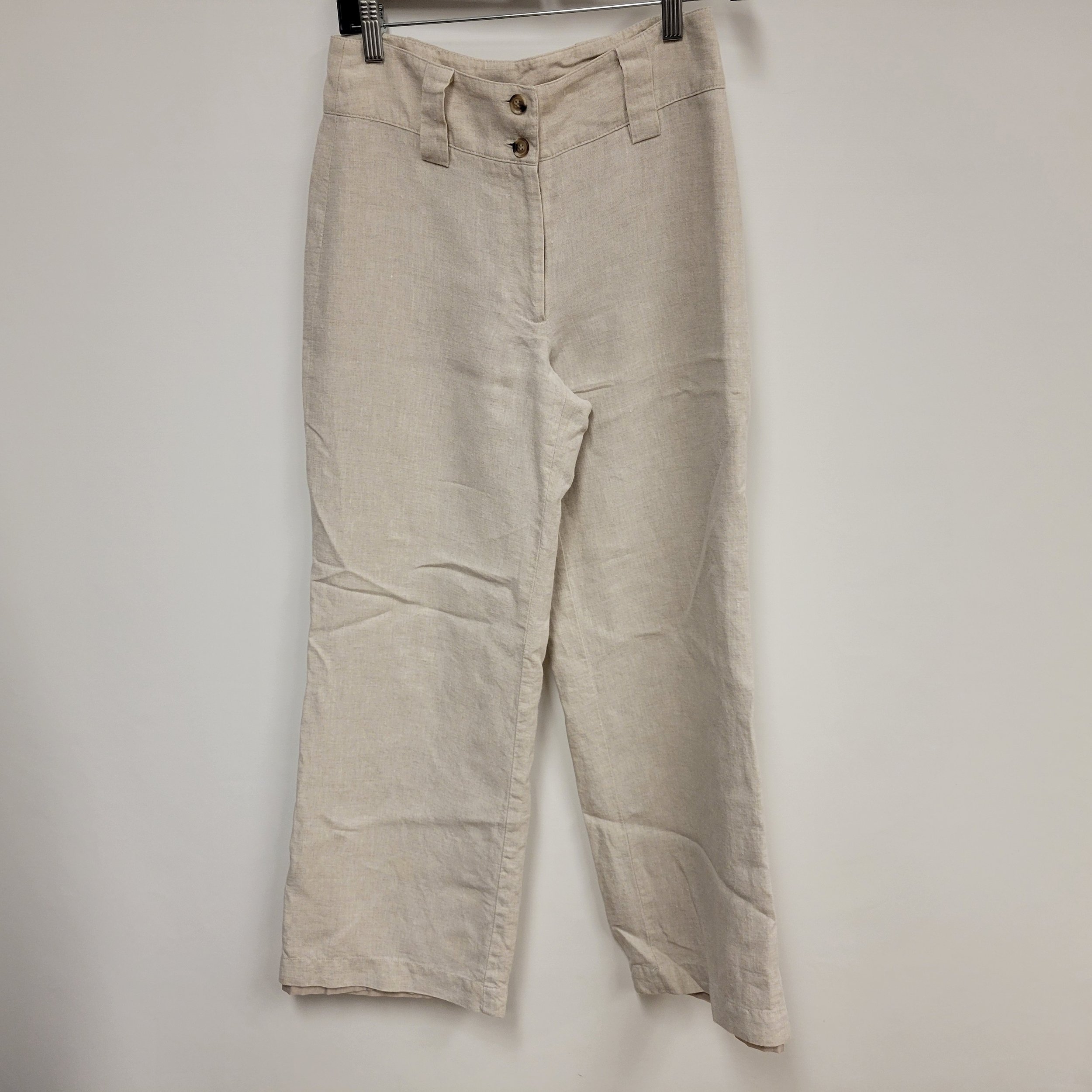 Pantalon en lin couleur naturelle, Contemporaine, XS