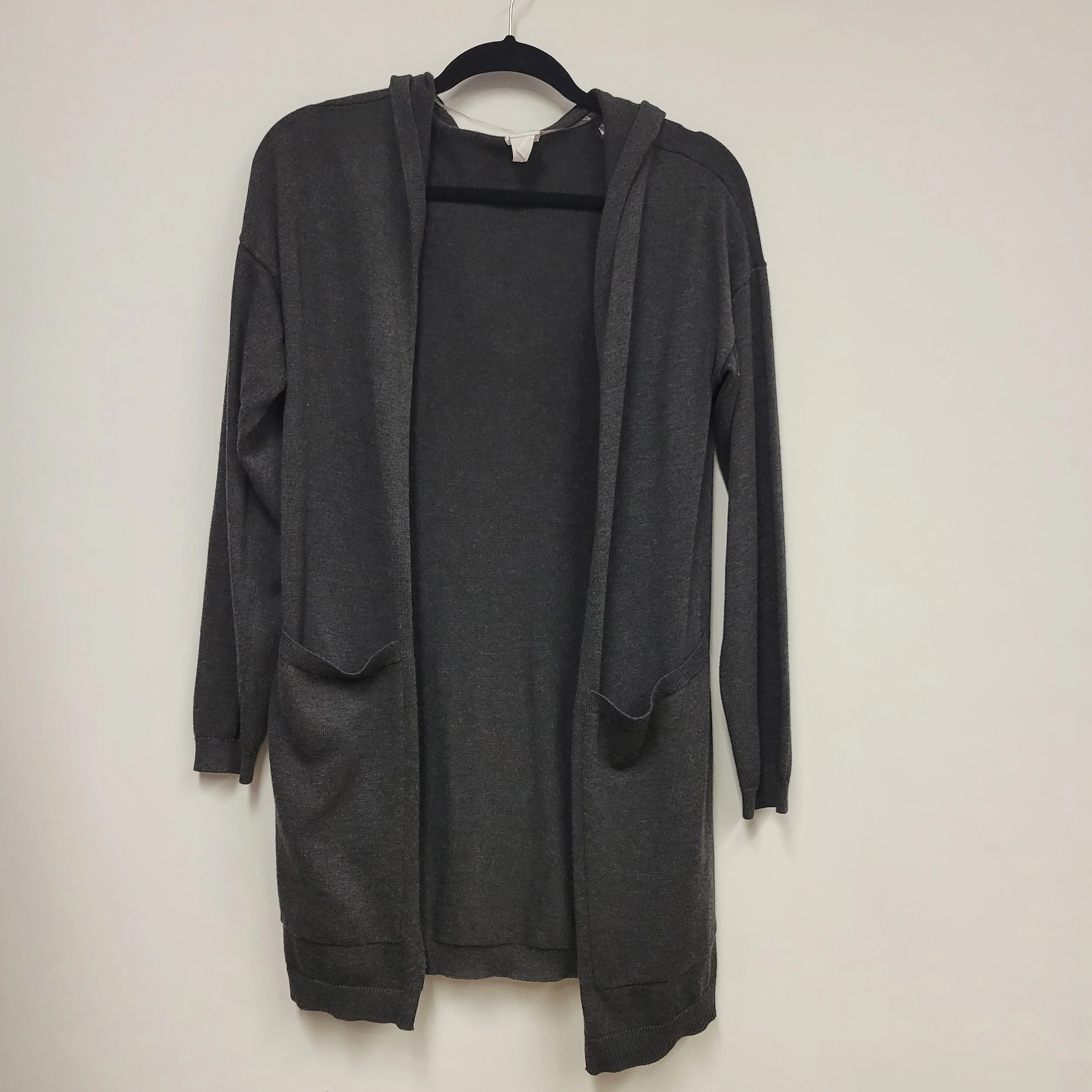 Cardigan long gris foncé avec poches, Lolë, S