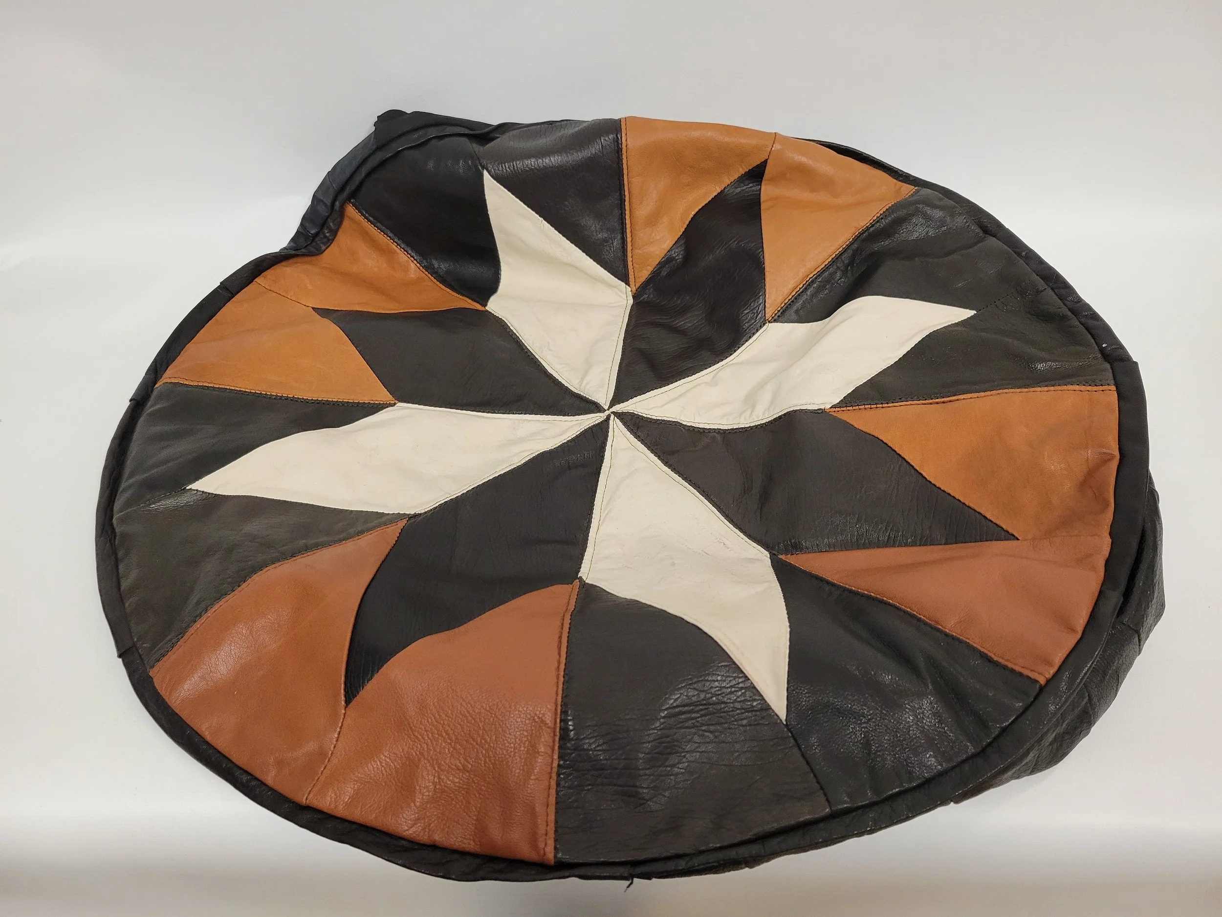 Housse de pouf en cuir