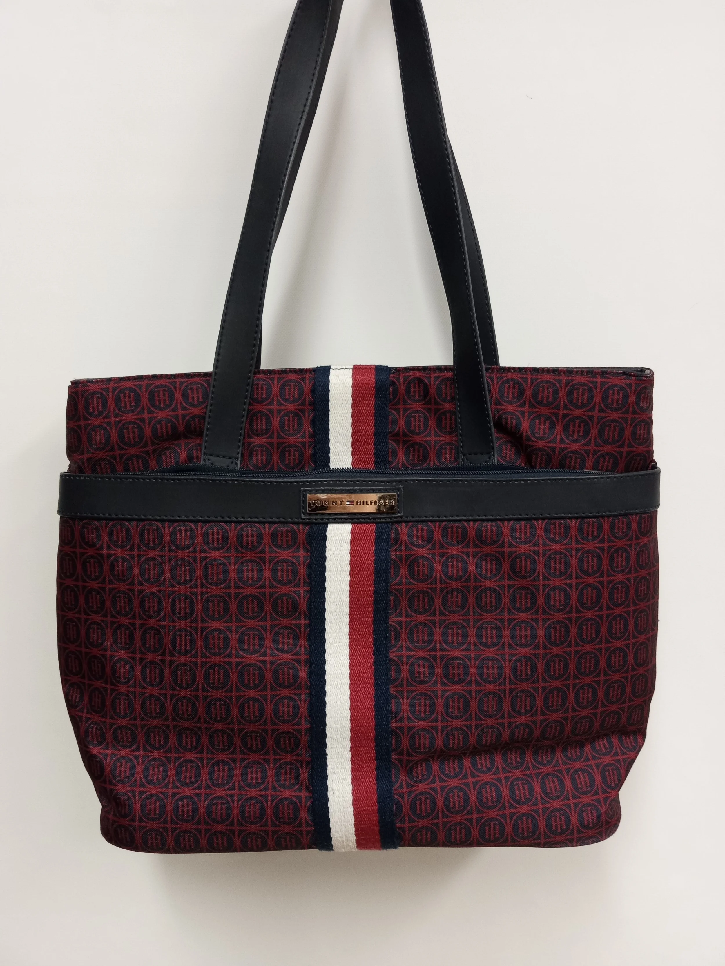 Sac caba rouge et marine, Tommy Hilfiger, largeur 18 po