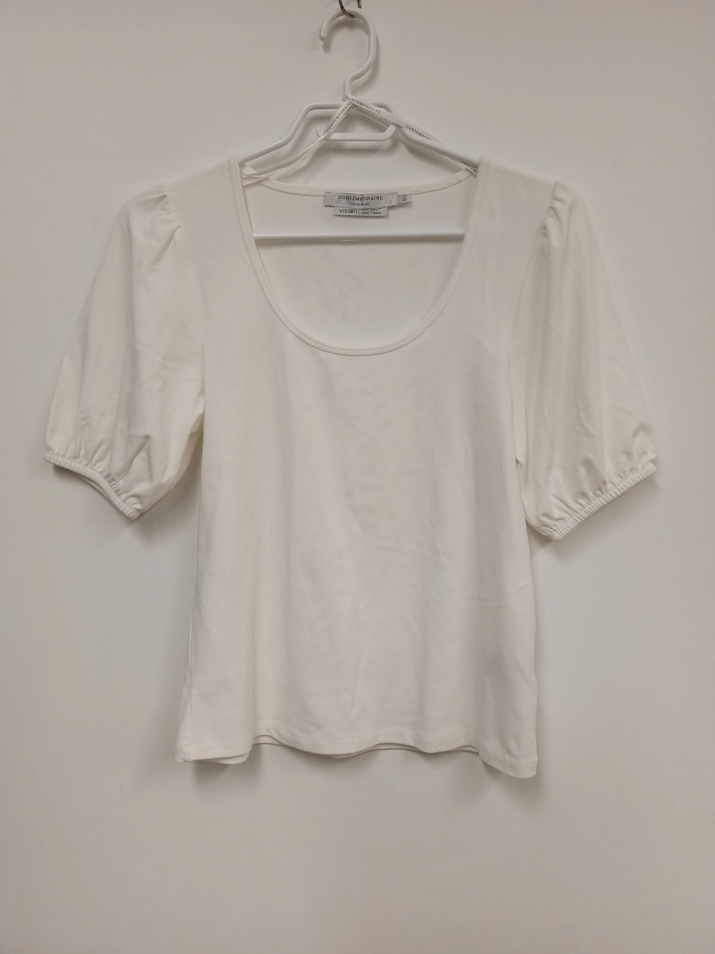 Haut manches courtes, blanc, Contemporaine, XS