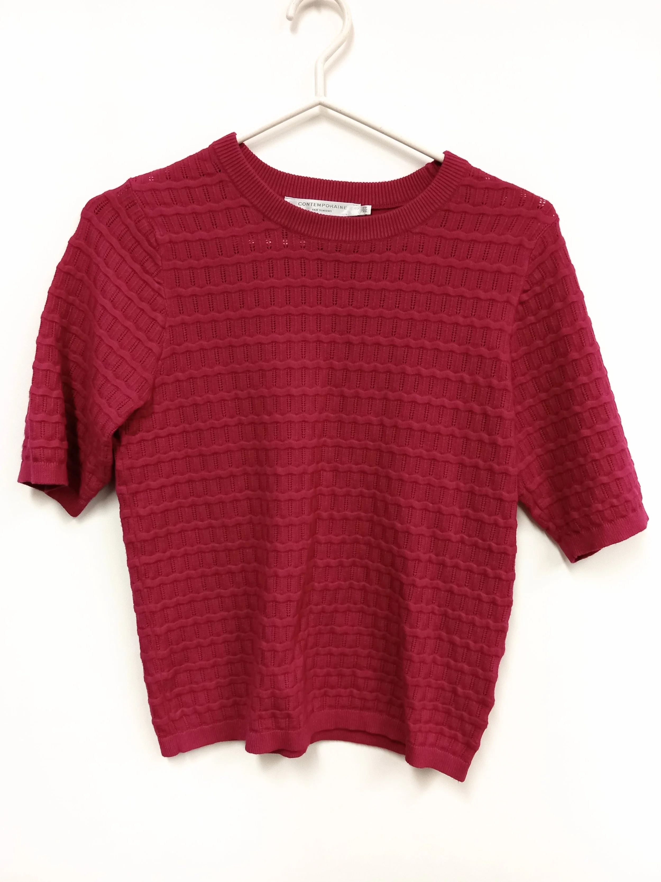 Haut rose tricoté, Contemporaine, XS