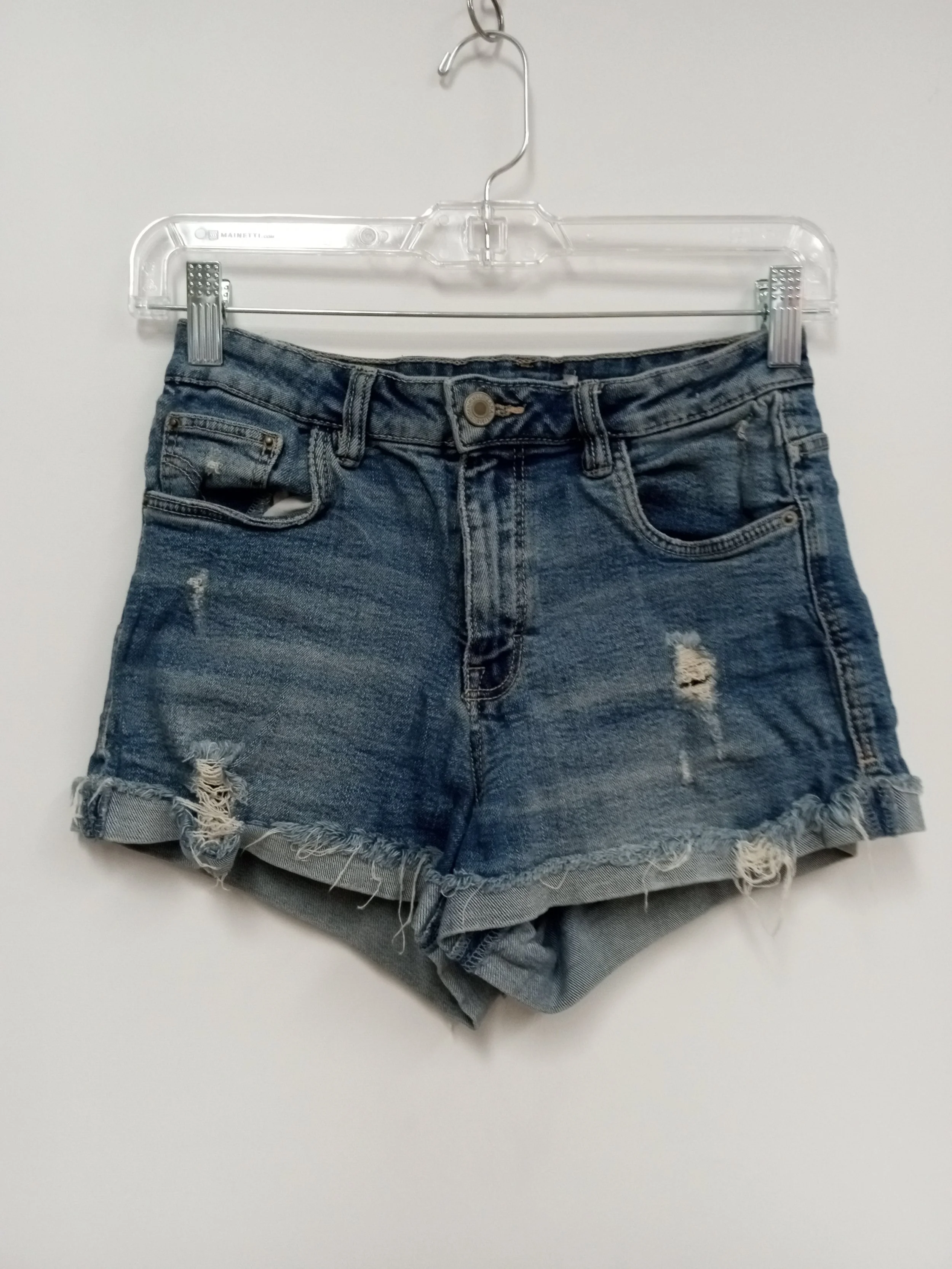 Short en jean troué, stretch, ZARA Trafaluc, taille EUR 34 / US 02