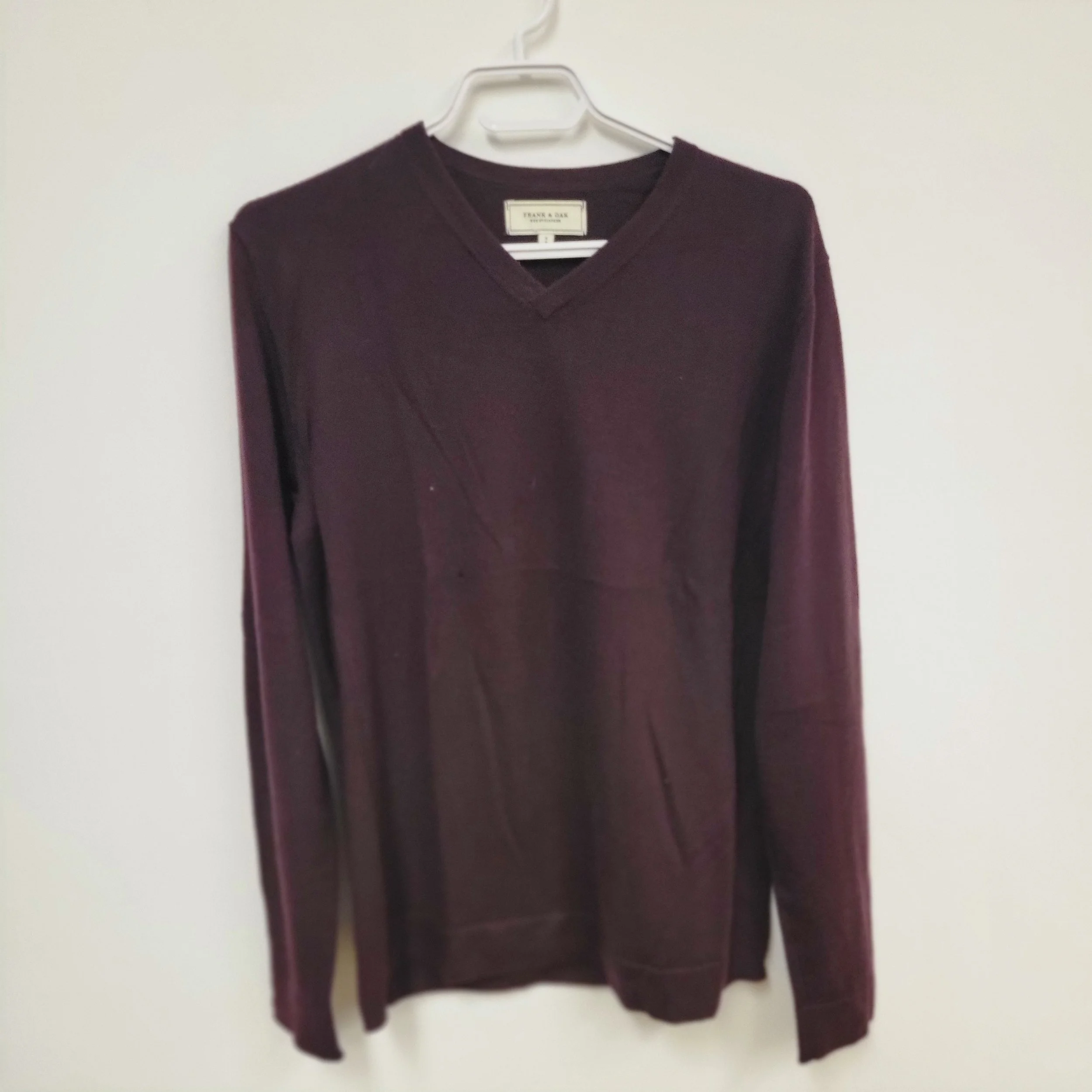 Tricot bourgogne 100% laine, Frank and Oak, S