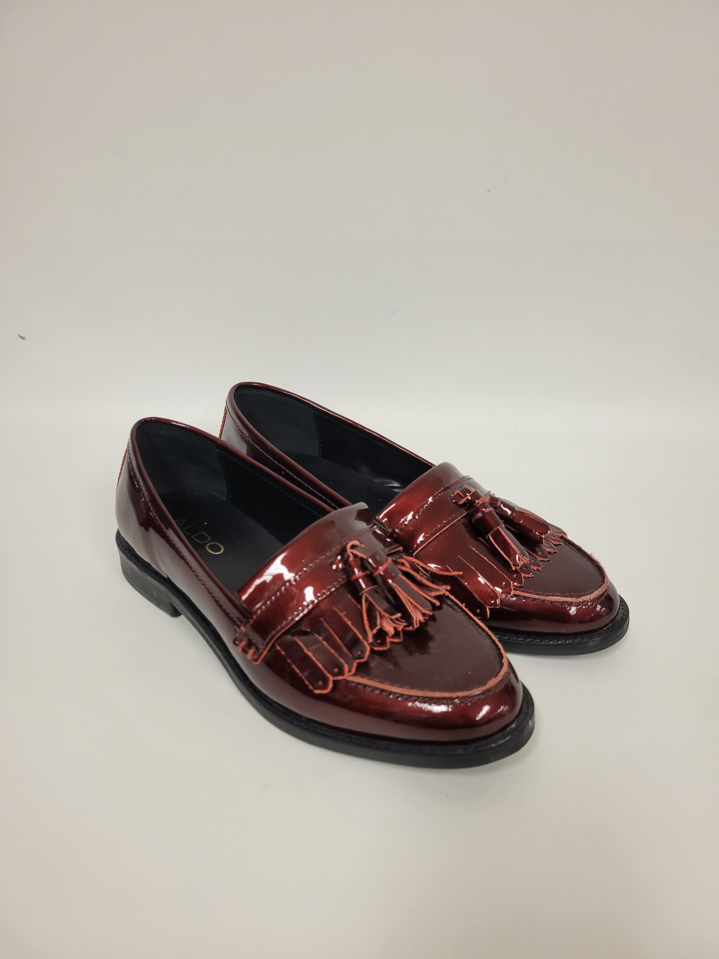 Loafers en cuir vernis rouge, Aldo, pointure 7
