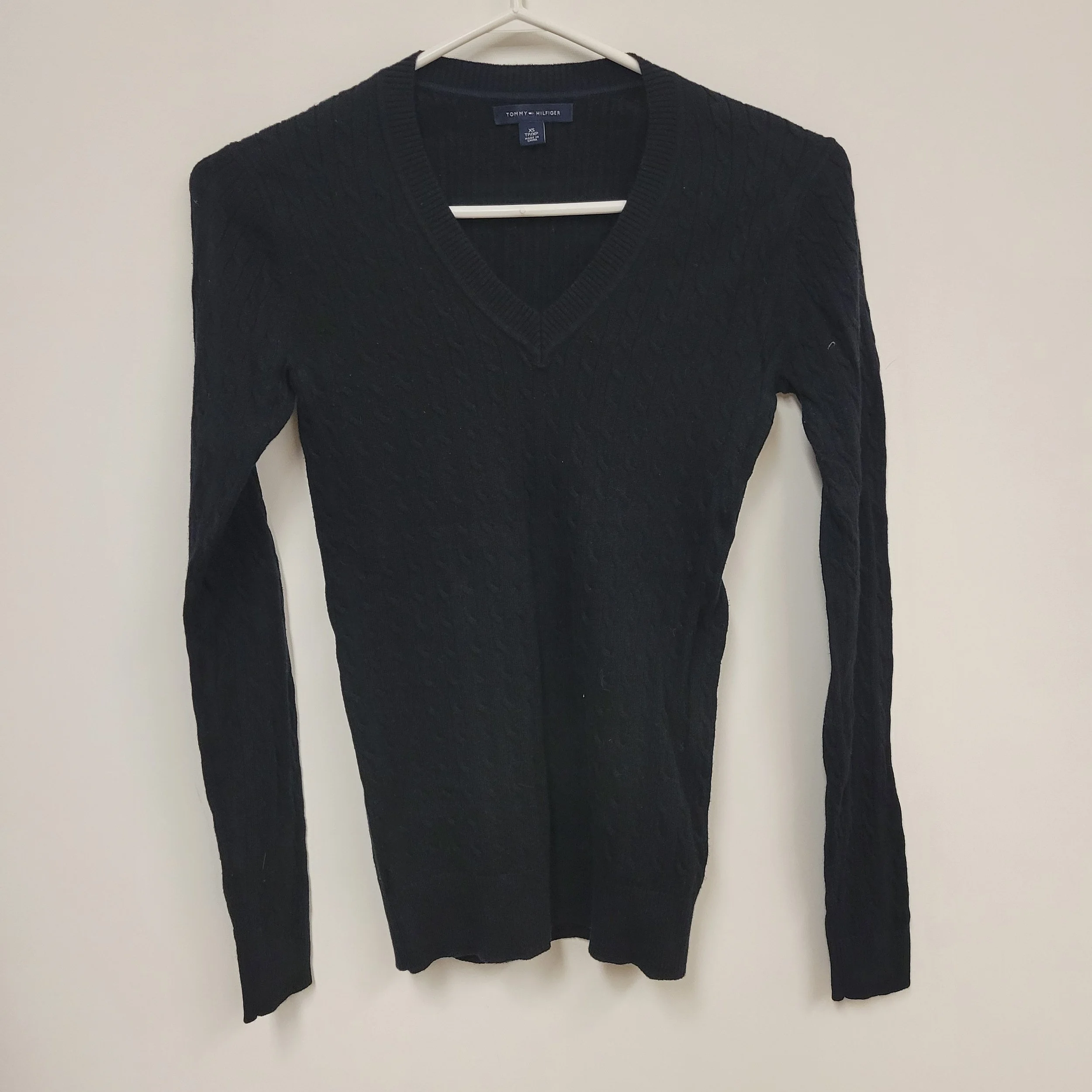 Chandail manche longue noir, Tommy hilfiger, taille XS