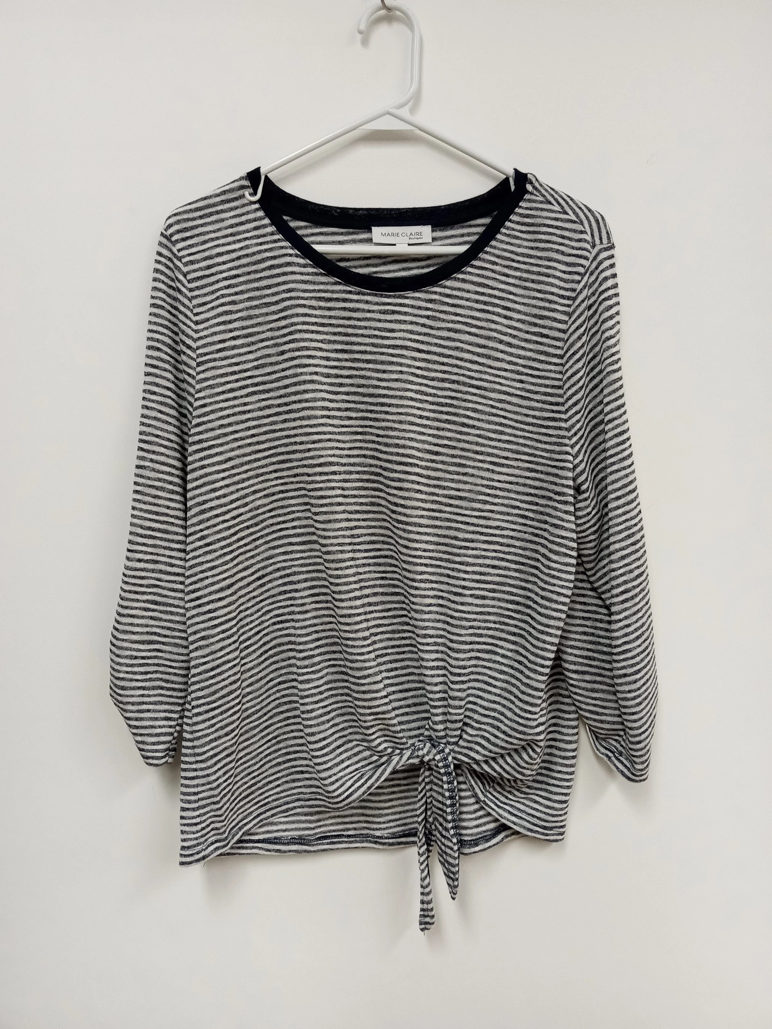 Chandail manches 3/4, rayé bleu marin, Marie Claire, XL