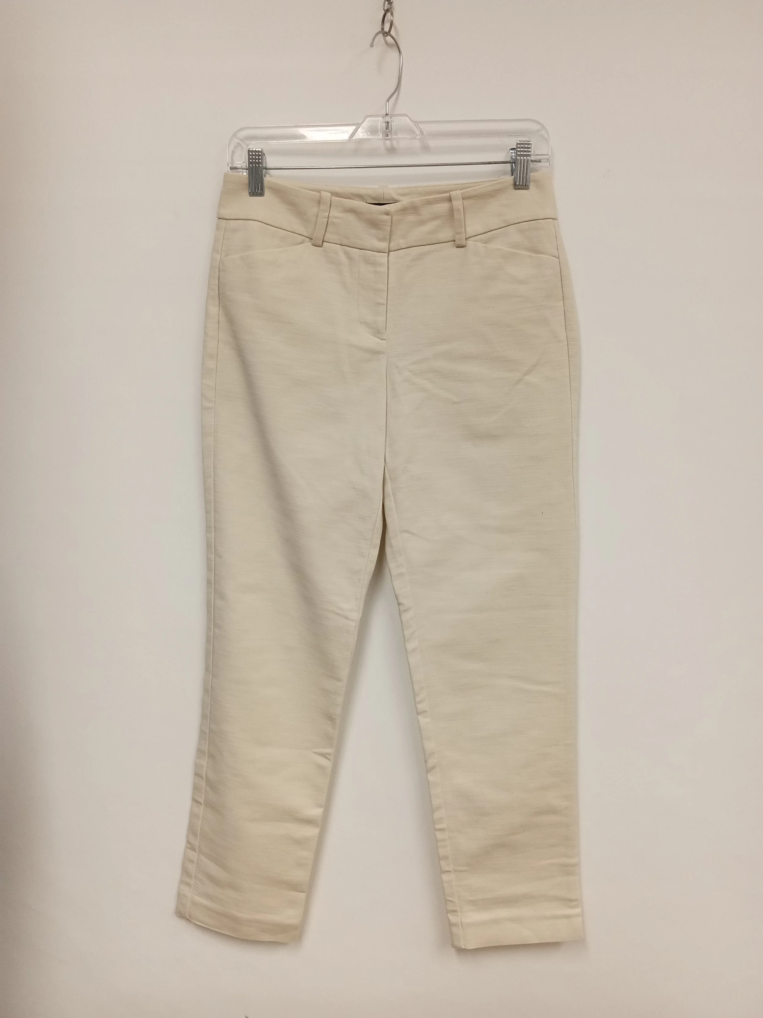 Pantalon étroit (Coton/Spandex), Beige, ANN TAYLOR Signature, Taille 0