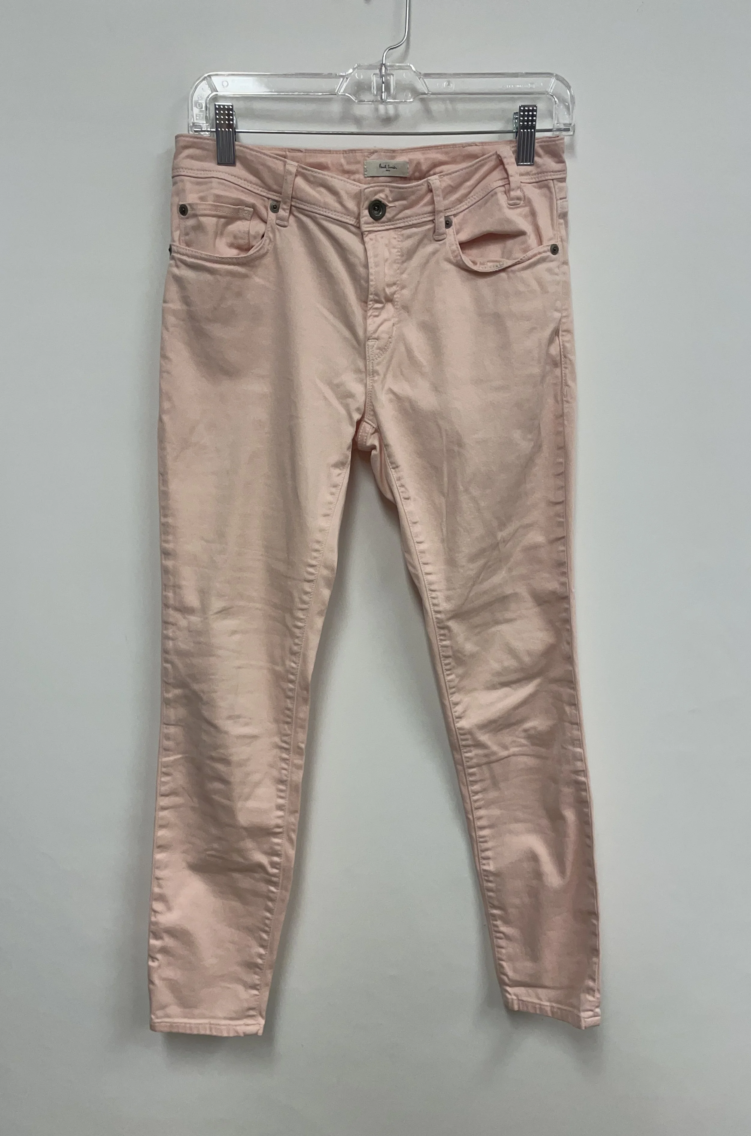 Pantalon rose saumon, PAUL SMITH Paris, coton, taille 28.