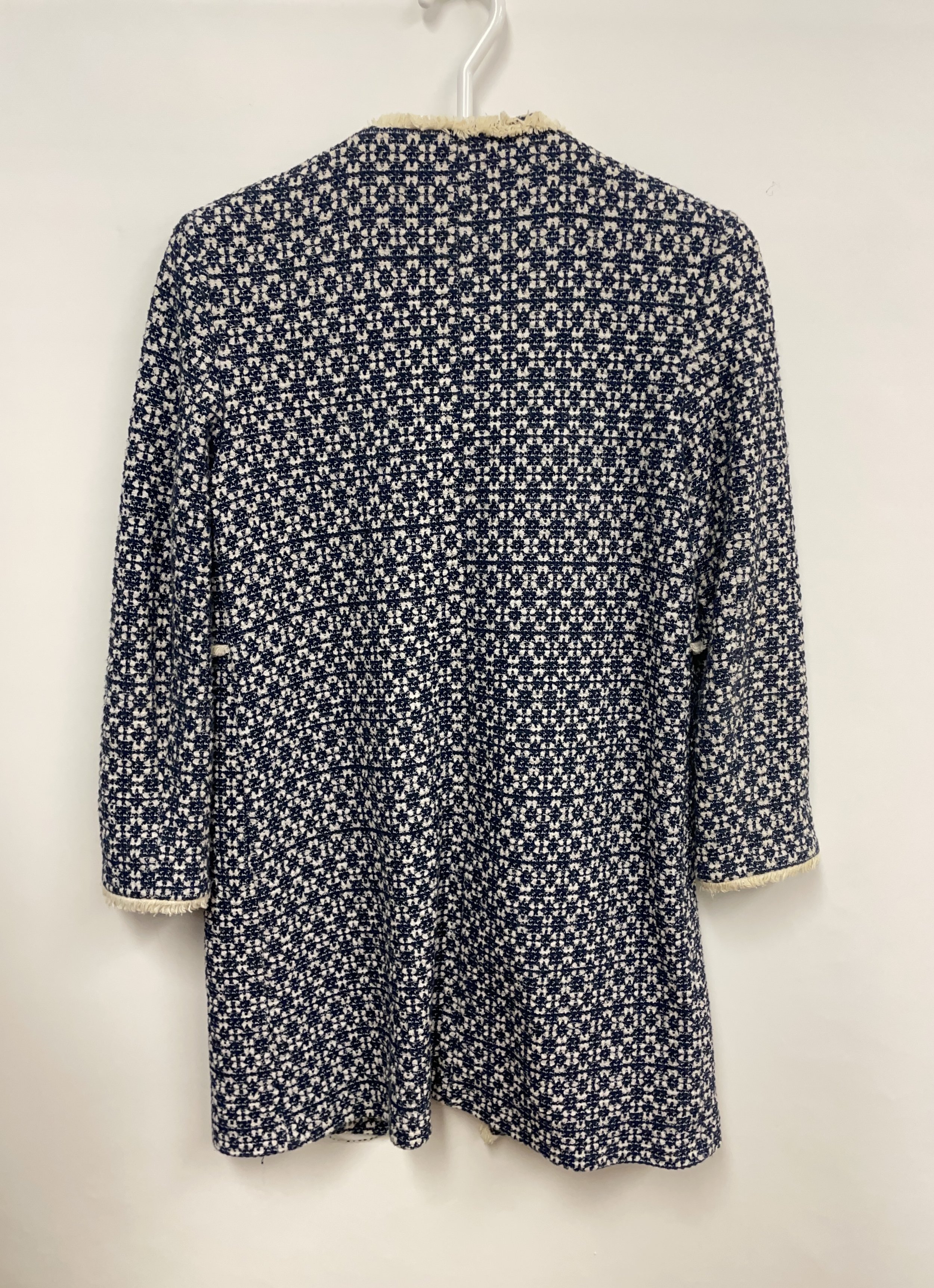 Veste/manteau léger 3/4, ZARA, marine et blanc, S.