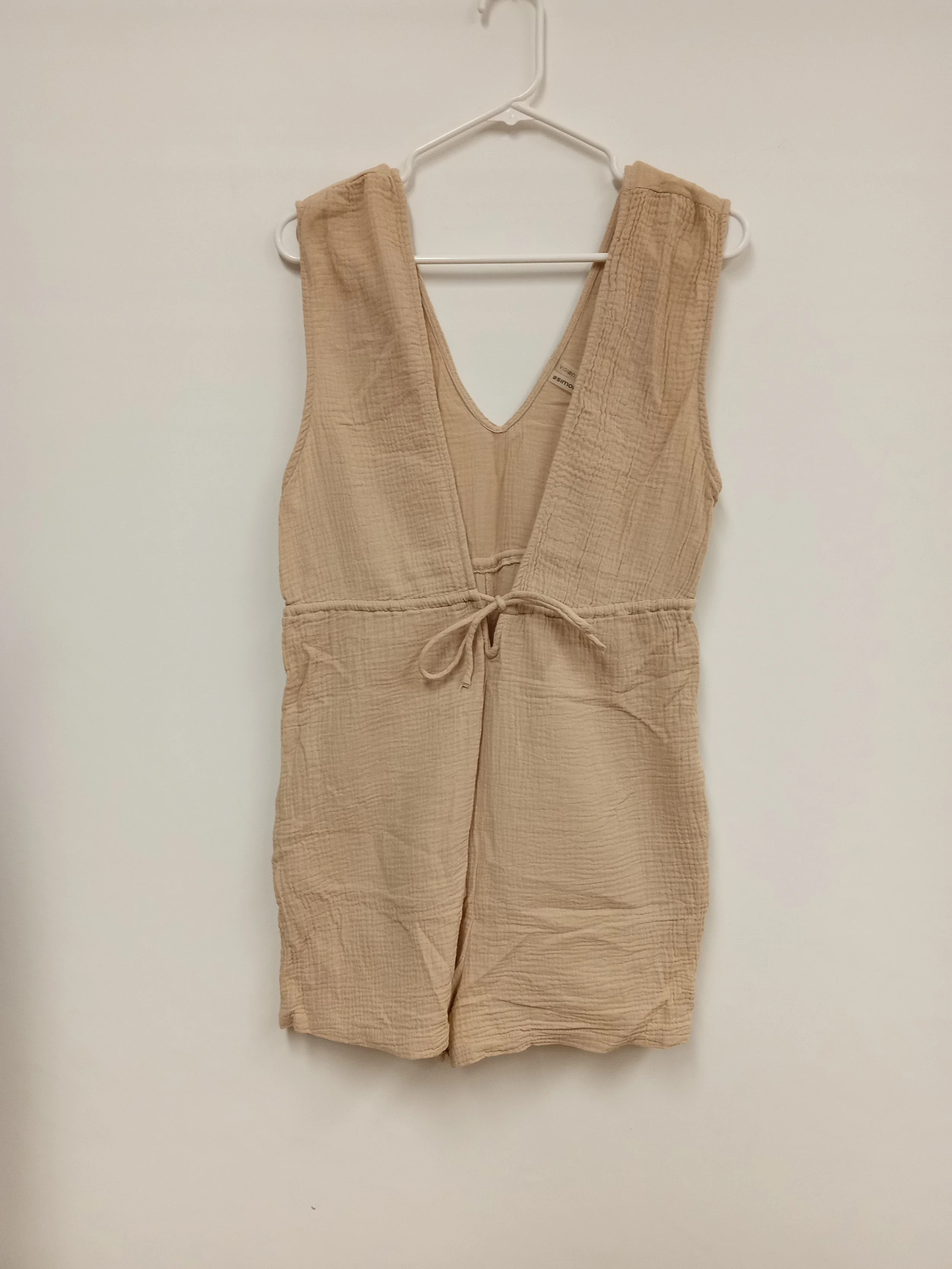 Romper/combishort beige léger, 100% coton bio, Simons, S