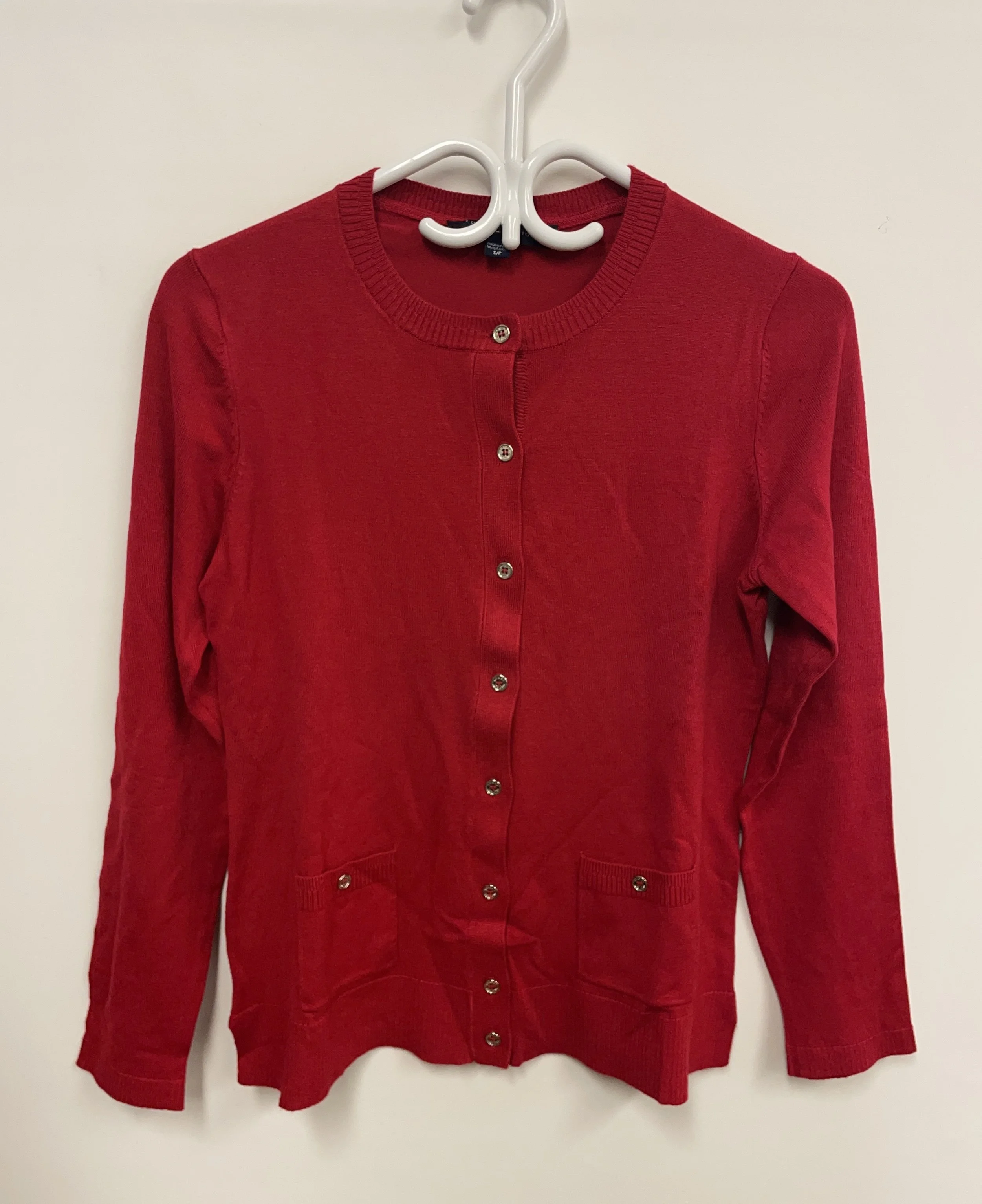 Cardigan rouge léger, TOMMY HILFIGER, comme neuf, S.