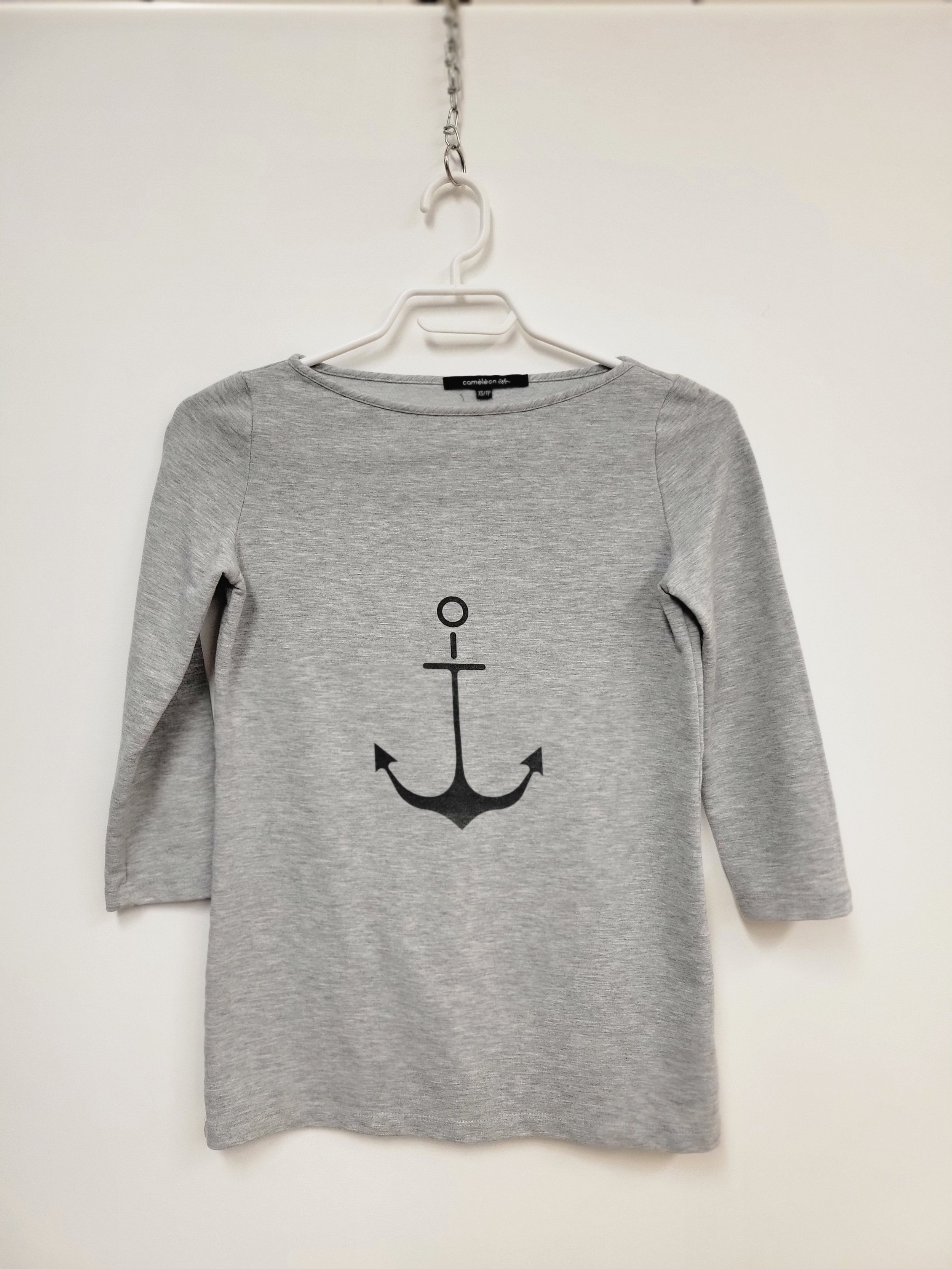 Gilet col bateau, Gris, polyester, CAMÉLÉON, XS