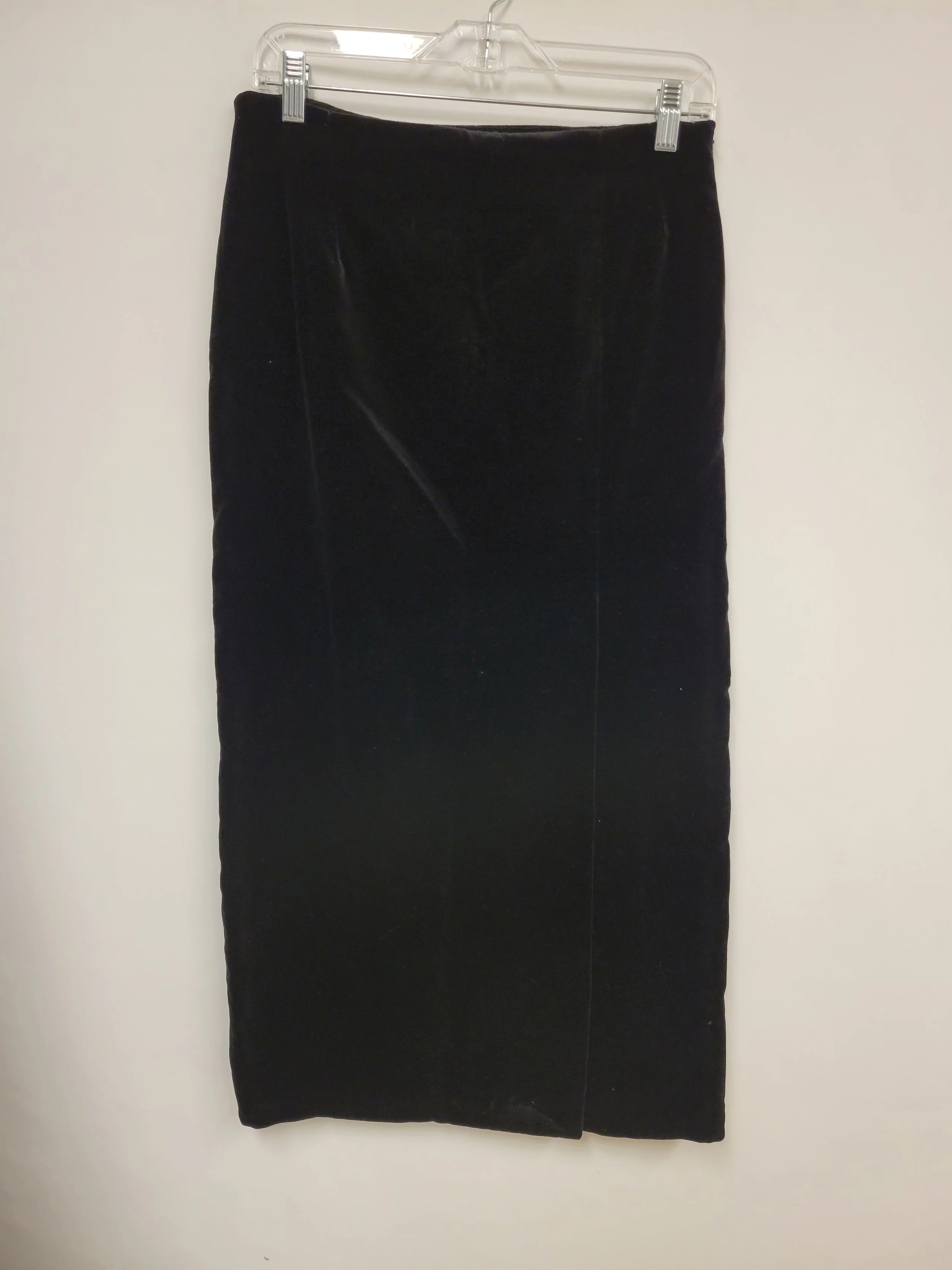 Jupe longue droite en velours noir, Laura Ashley, taille 6 (S)