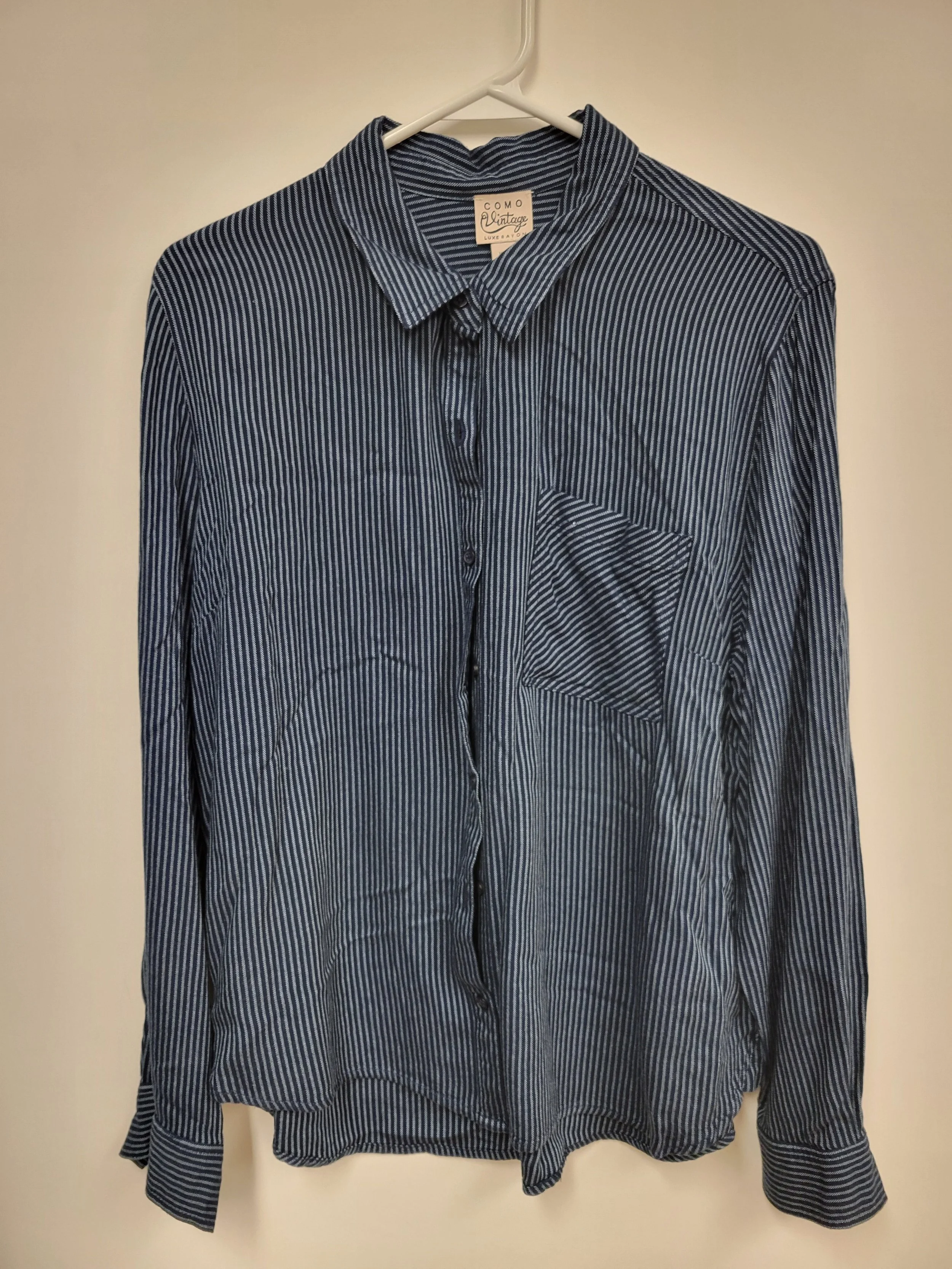 Chemise rayée marine, Como Vintage, XL