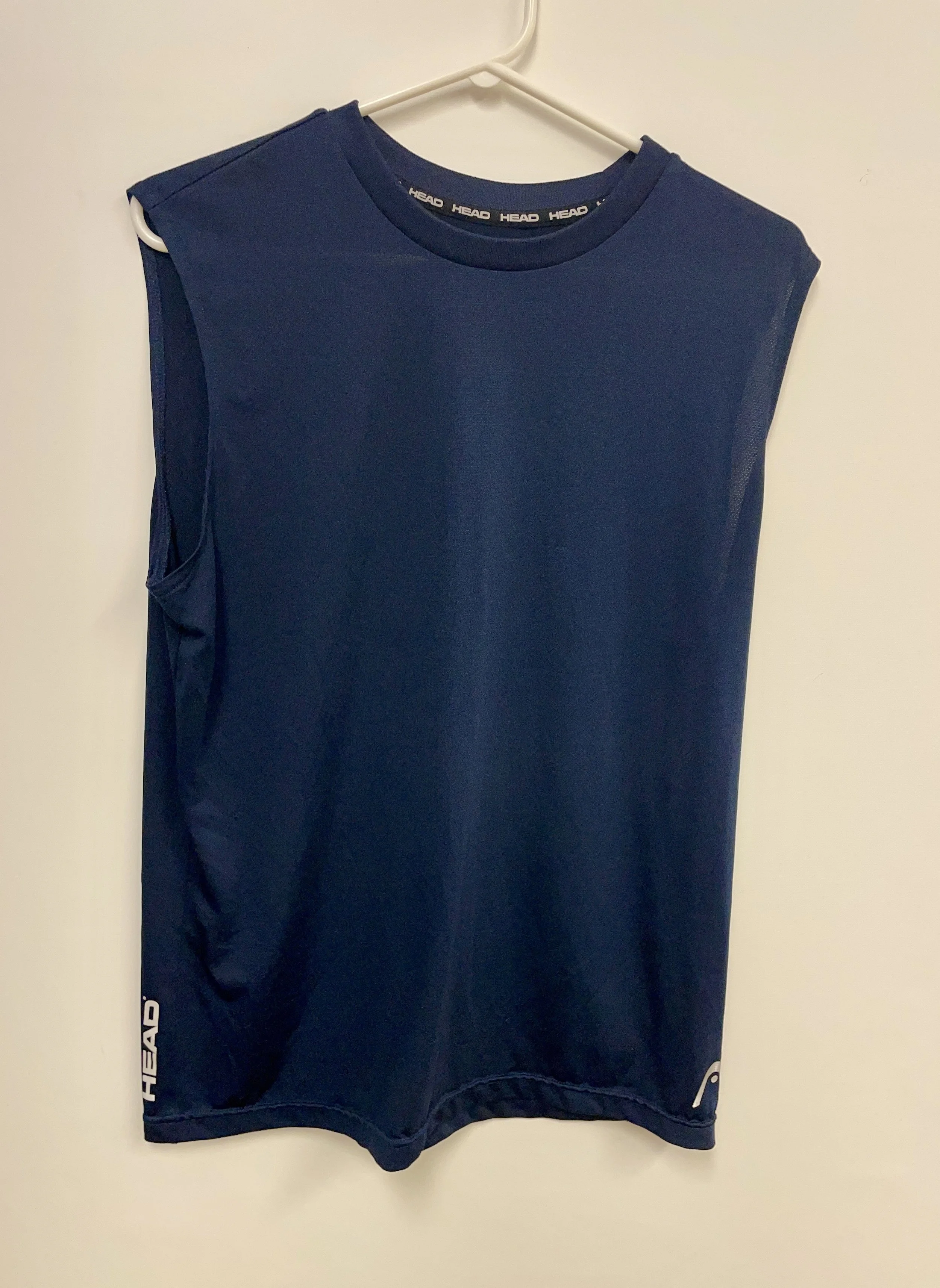 T-shirt marine mince sans manches, HEAD, taille S.