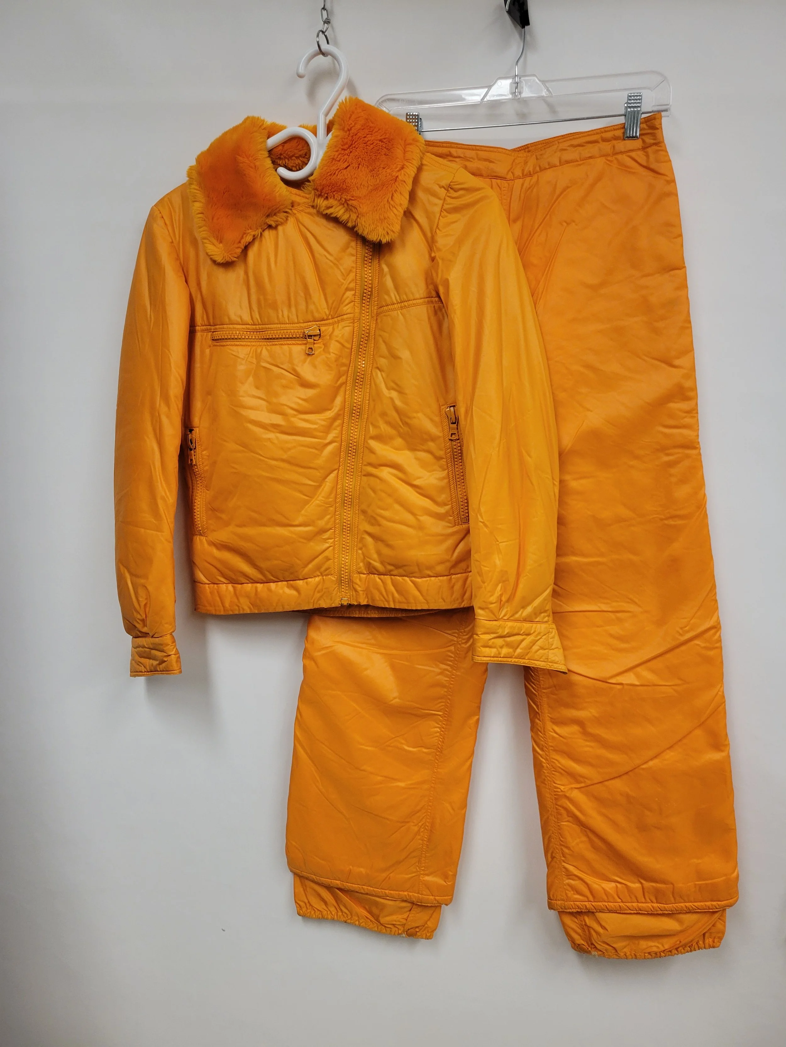 VINTAGE - Ensemble printemps/hiver jaune-orange, environ S (bas tour de taille 26 po)