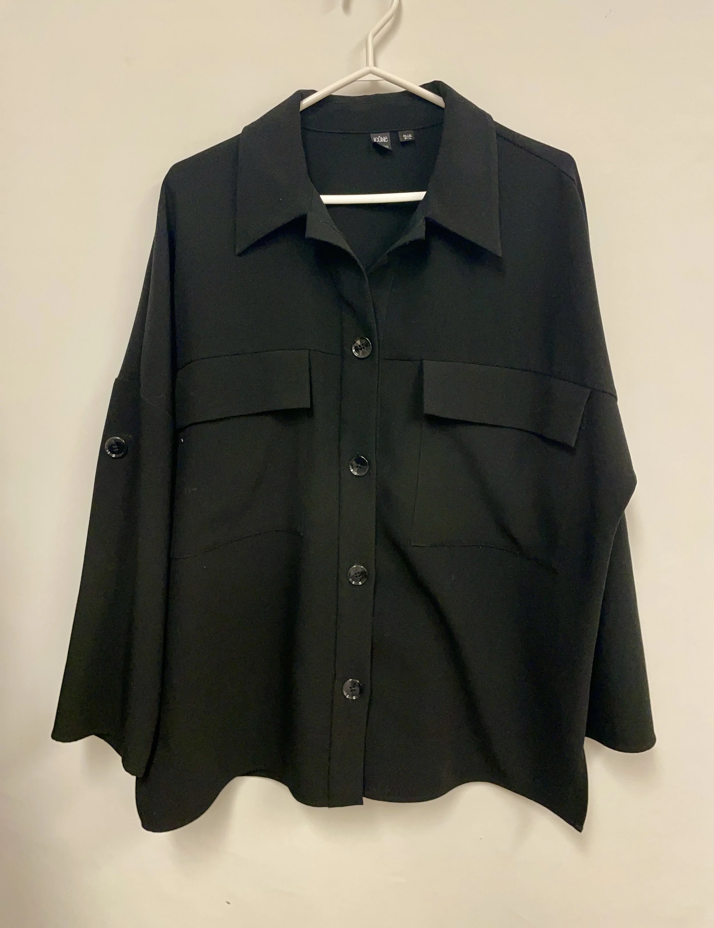 Veste/surchemise noir, ICÔNE , M-L.