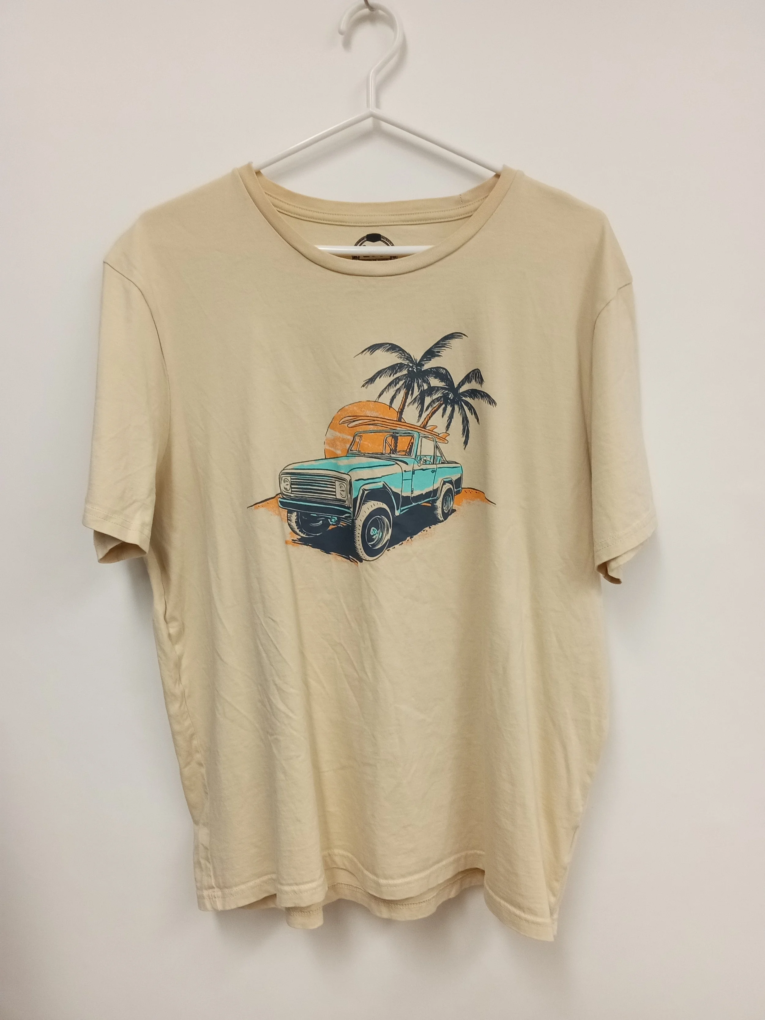 T-Shirt (100% Coton), Beige jaune, Dessin à l’avant, LEE, L